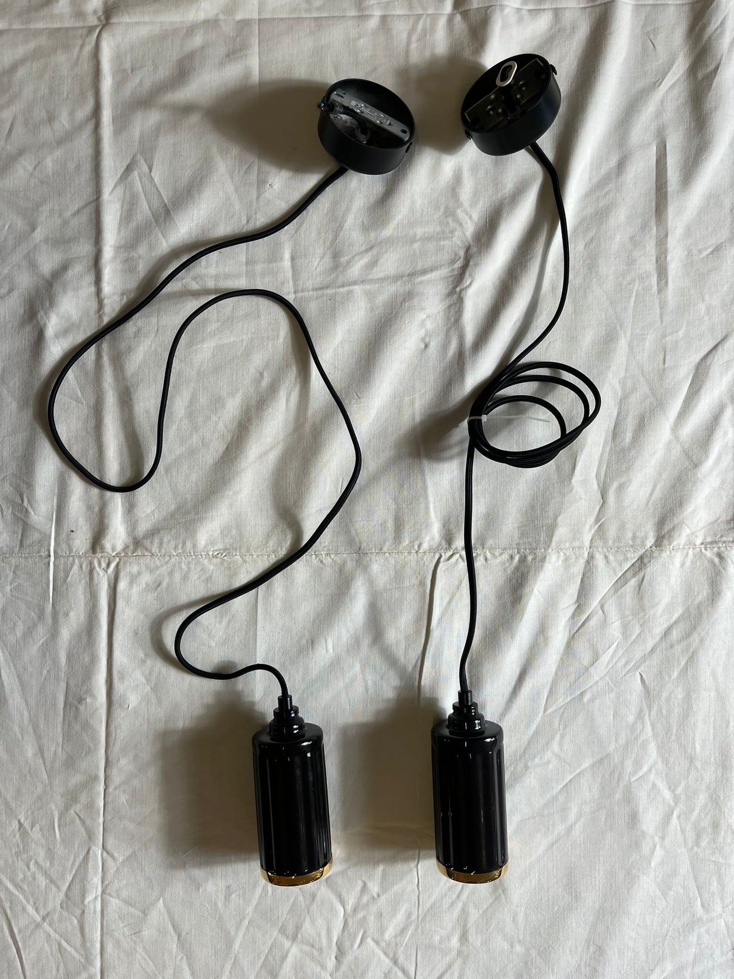 Paire de Suspensions Maison Sarah Lavoine Noir Doré Design Contemporain