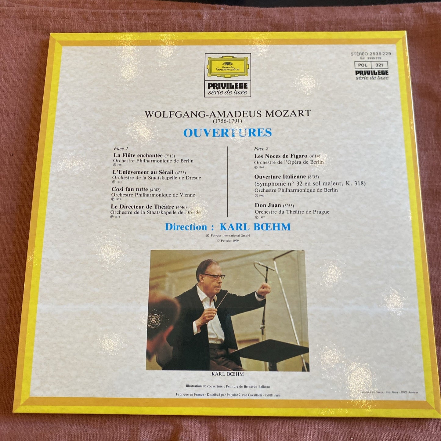 Vinyle LP Mozart Overtures Karl Böhm Deutsche Grammophon