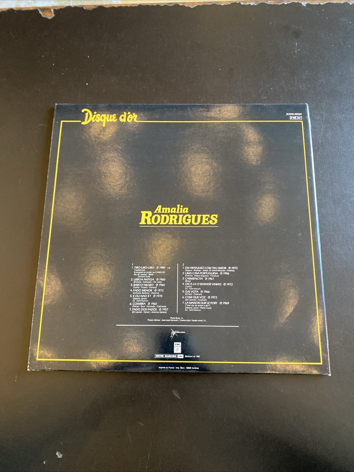 Vinyle 33T Amalia Rodrigues Disque d’or