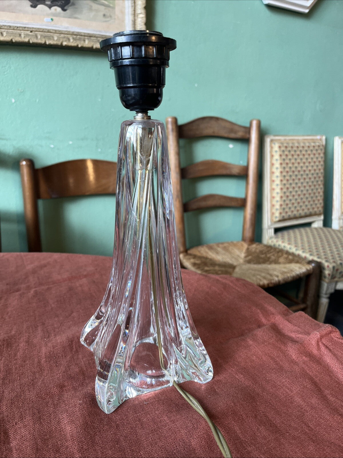 Pied De Lampe En Cristal Daum France