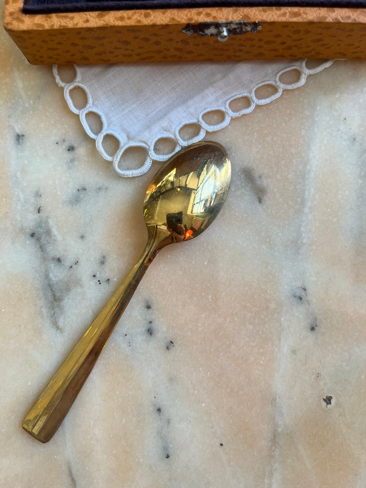 Lot de 12 petites cuillères dorées Louqsor