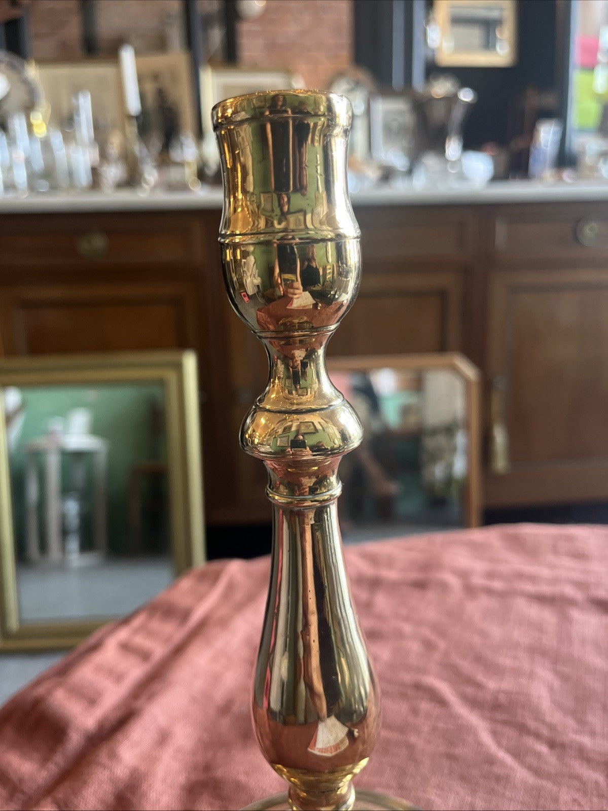 Bougeoir En Bronze Doré