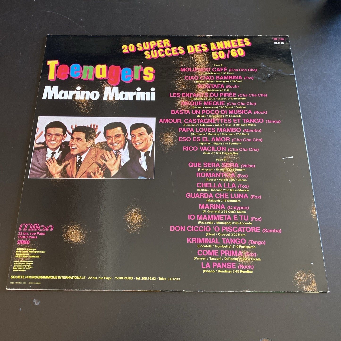 Vinyle 33T Teenagers Marino Marini 20 succès années 50 60