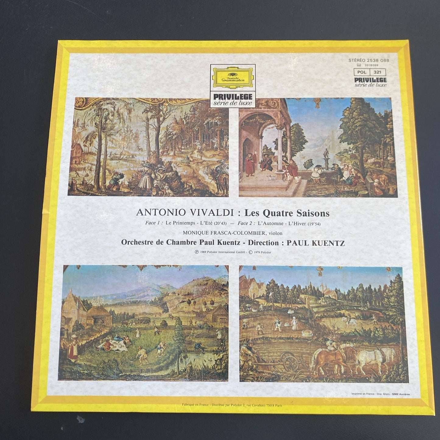 Vinyle 33T Vivaldi Les 4 saisons Paul Kuentz Deutsche Grammophon