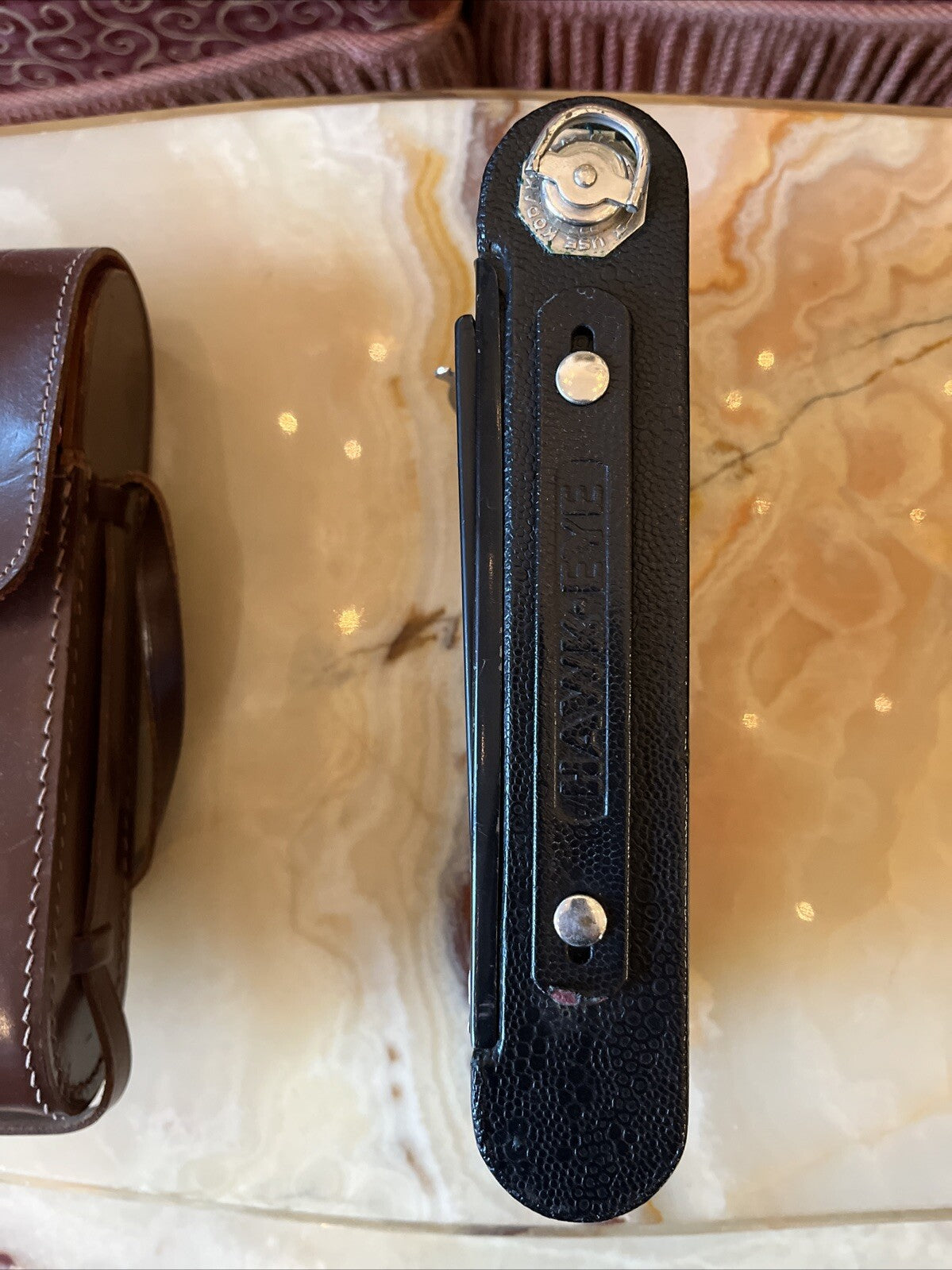 Ancien Appareil Photo Pliable Hawk Eye Avec Son Boîtier