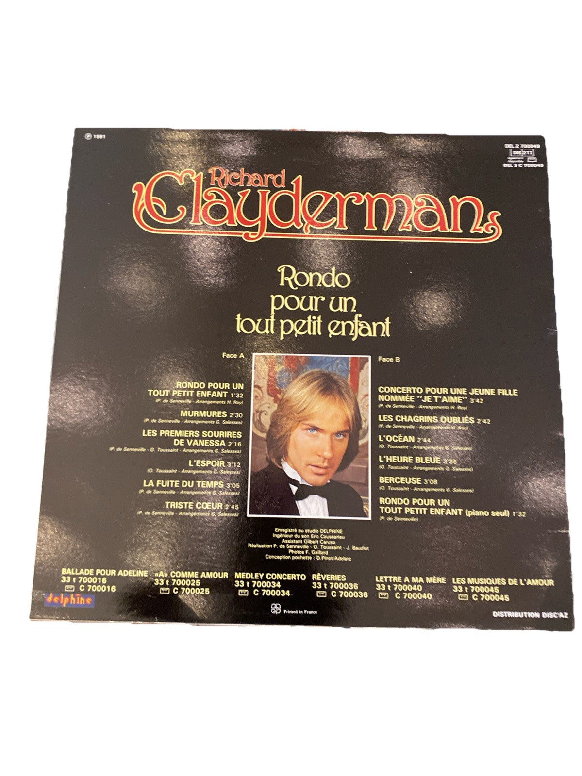 Vinyle Richard Clayderman – Rondo pour un tout petit enfant (Delphine)
