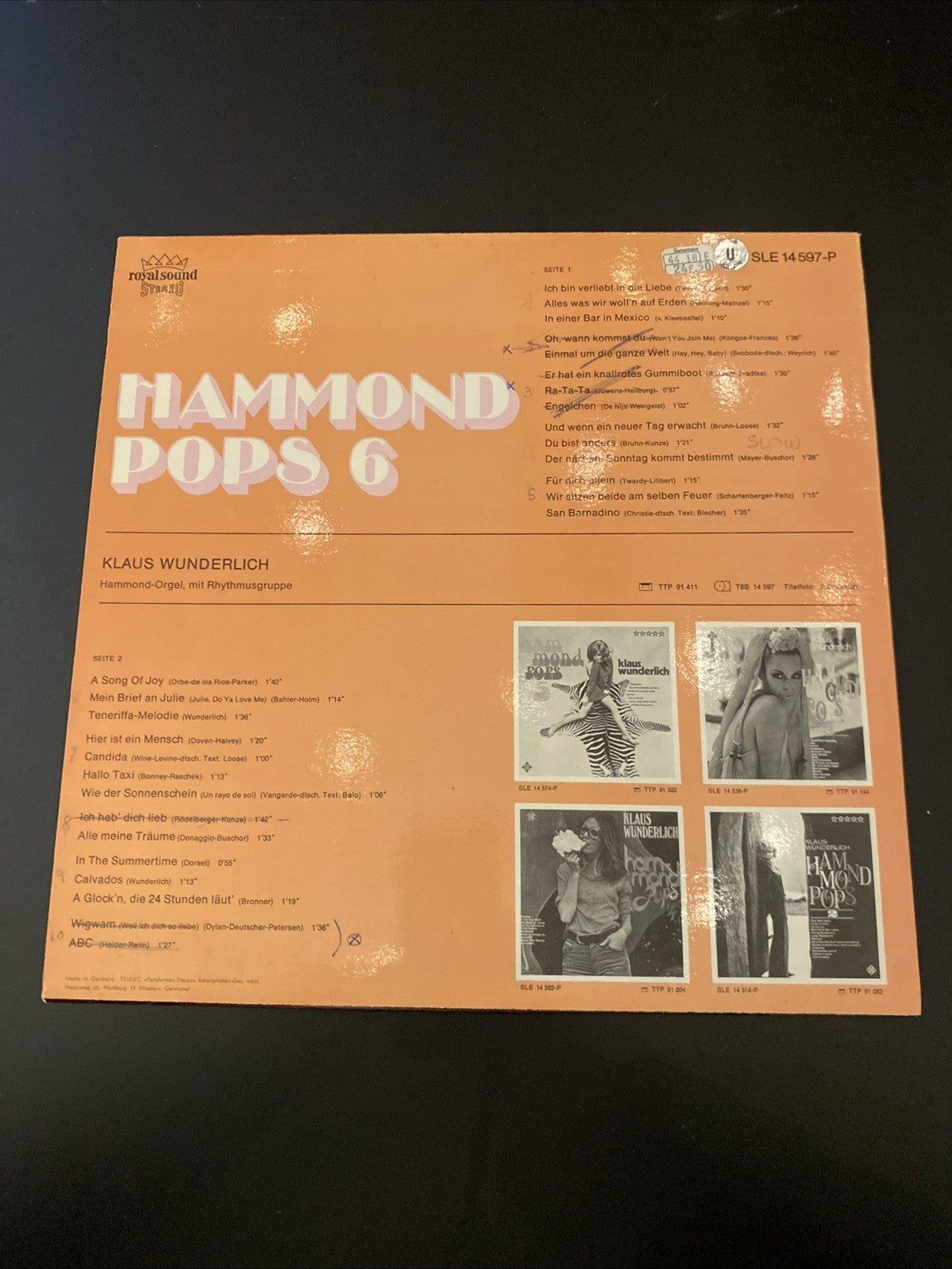 Vinyle Klaus Wunderlich – Hammond Pops 6 (import Allemagne)