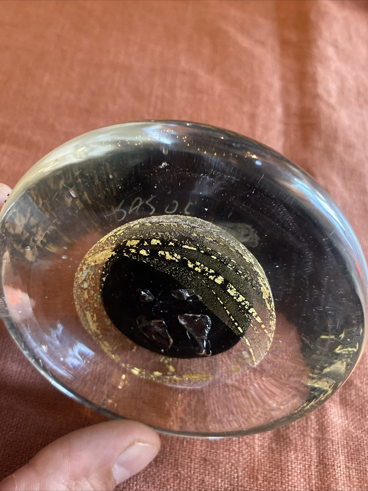 Vase Ou Presse Papier Sulfure En Verre Soufflé Murano