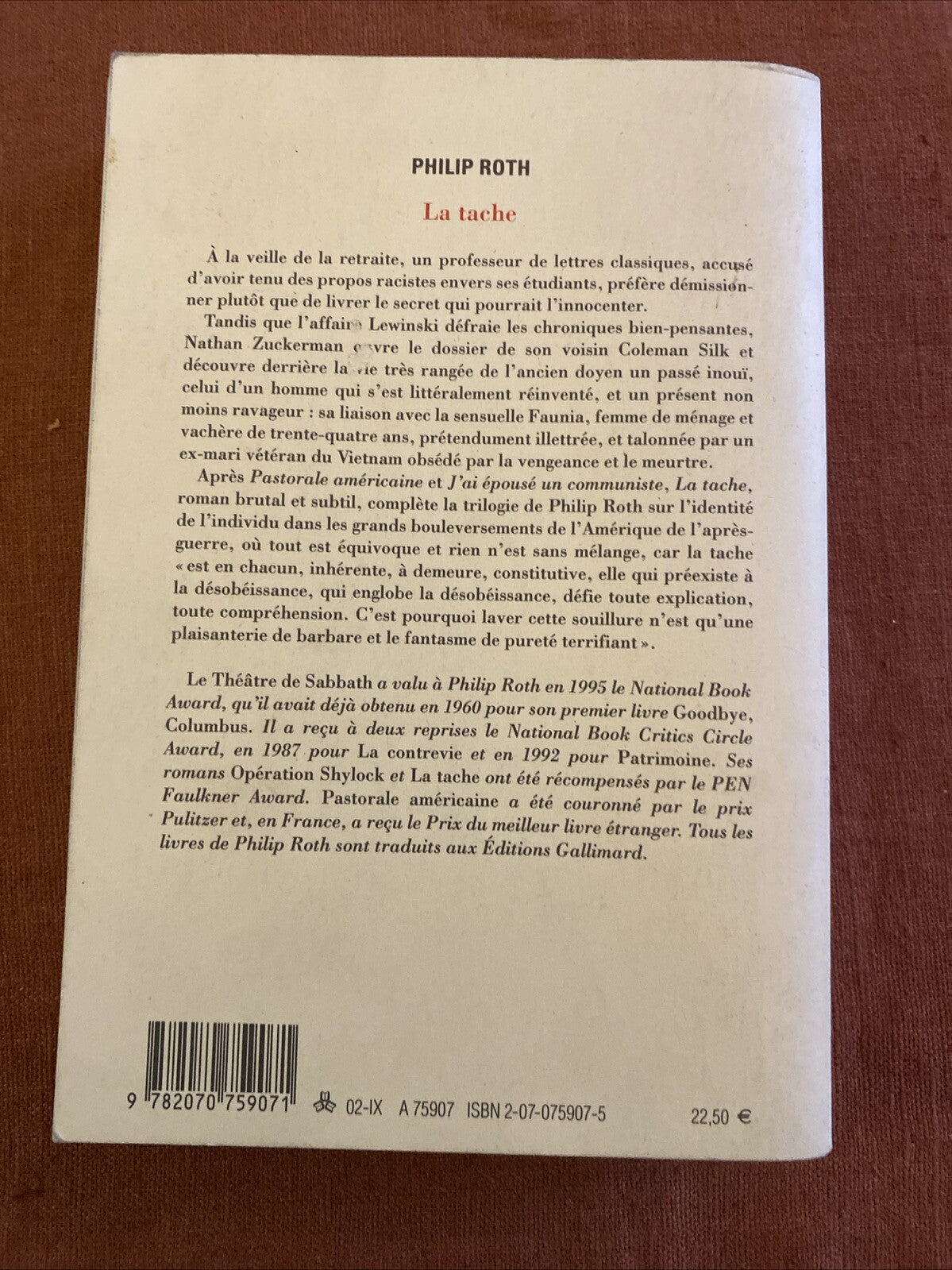 - La tâche - Philip Roth Livre