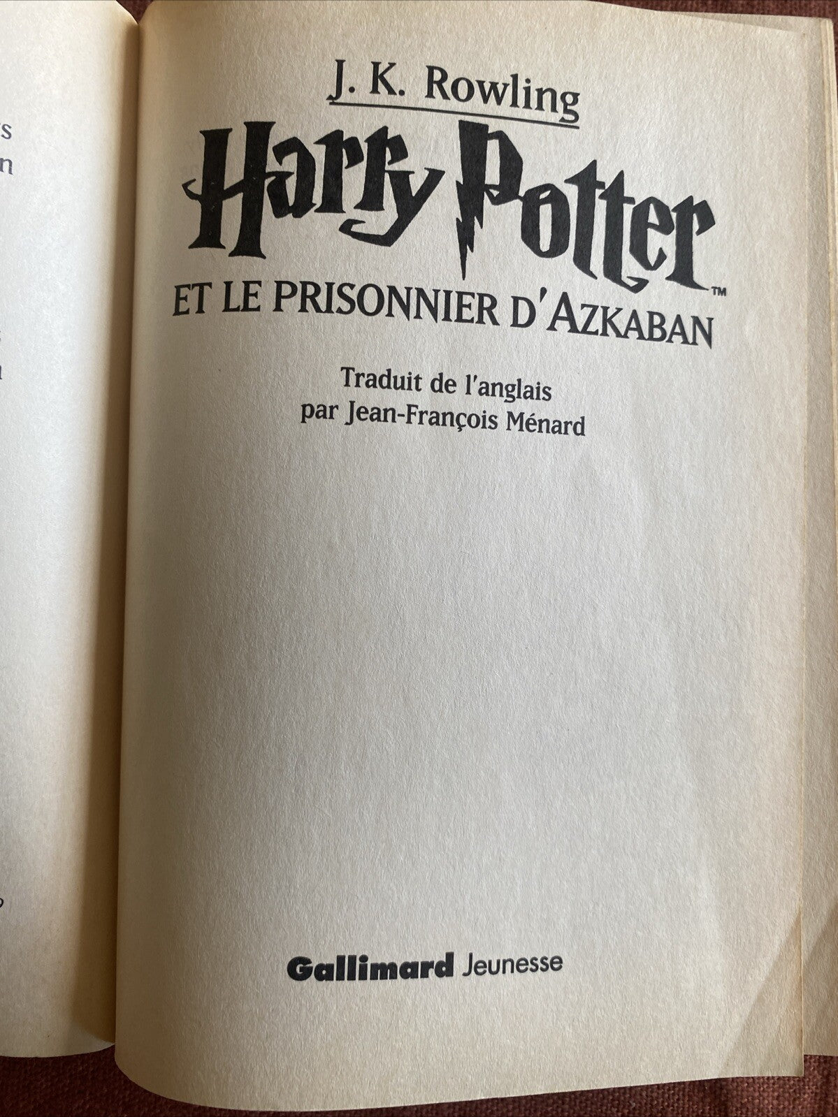 GALLIMARD FOLIO JUNIOR Livre Poche 1999 HARRY POTTER ET LE PRISONNIER D’AZKABAN