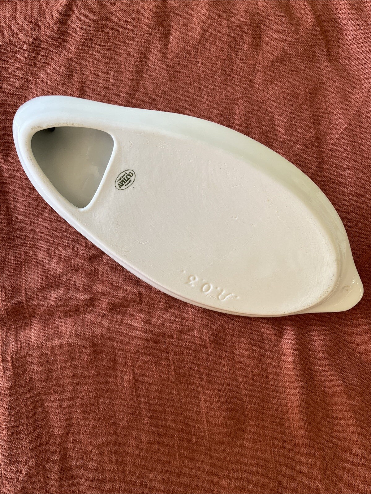 Plat De Service Forme De Canard Porcelaine Apilco France