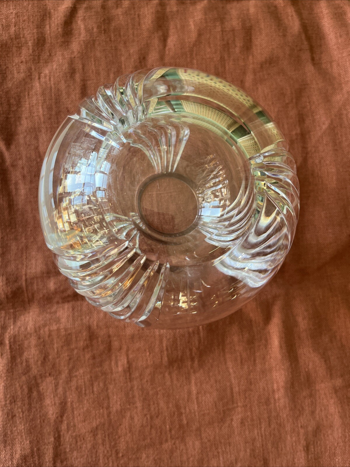 Vase Boule En Cristal Taillé
