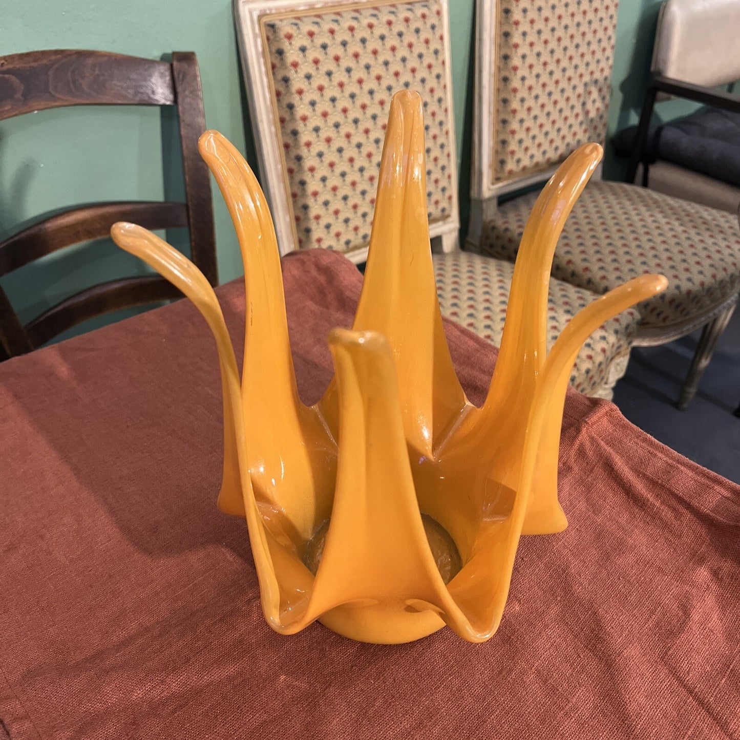 Centre De Table En Verre Orange