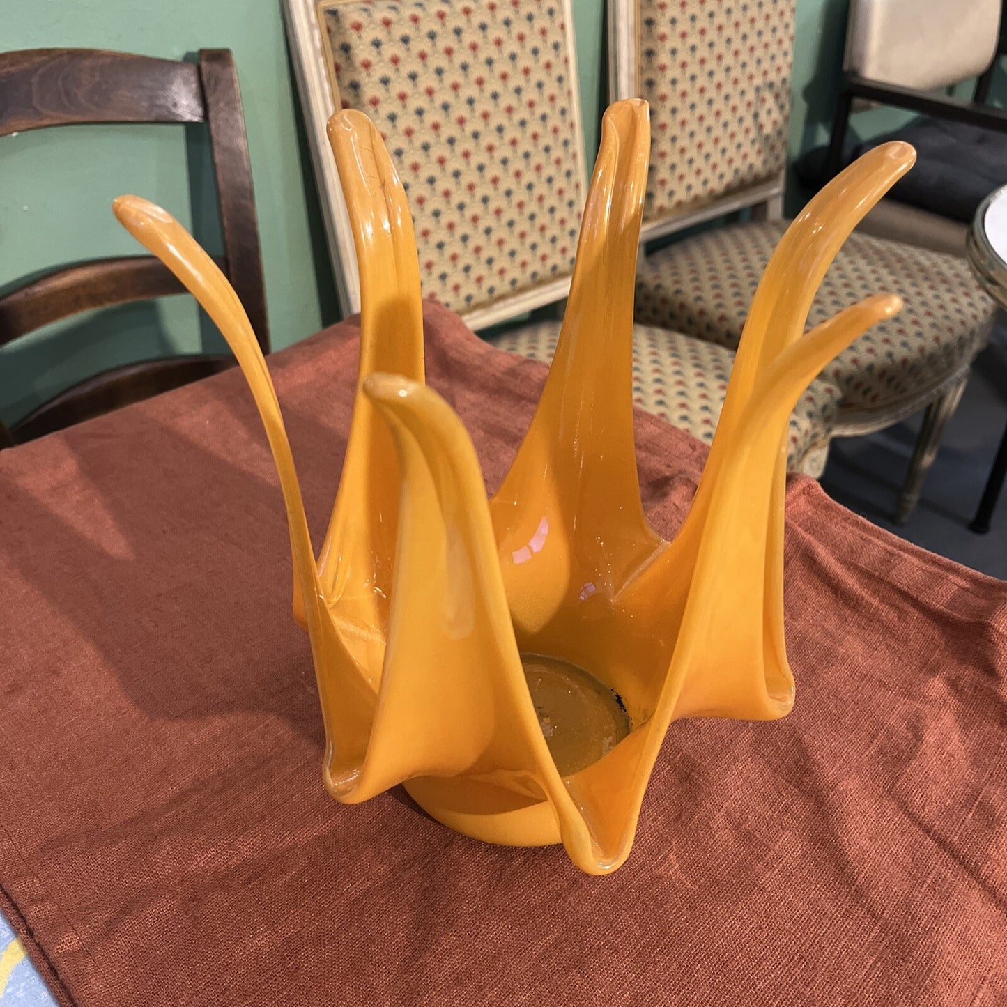 Centre De Table En Verre Orange