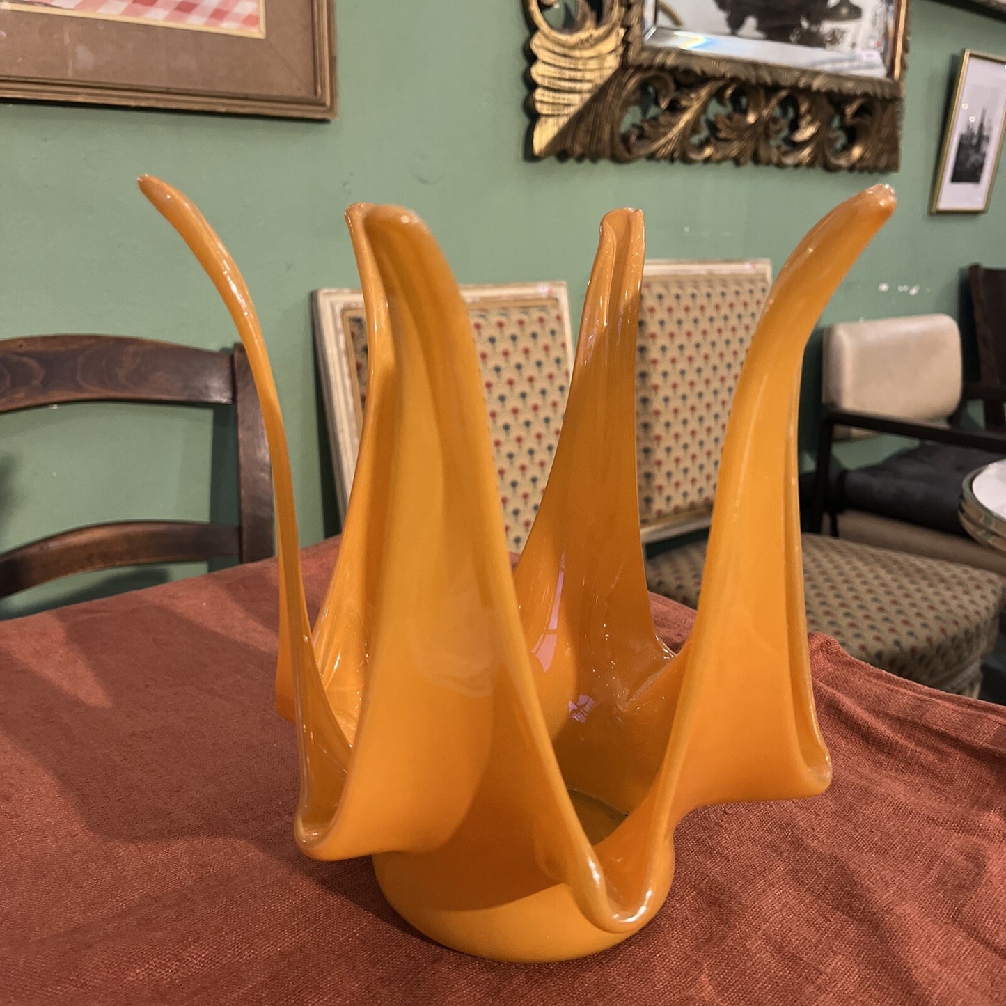 Centre De Table En Verre Orange