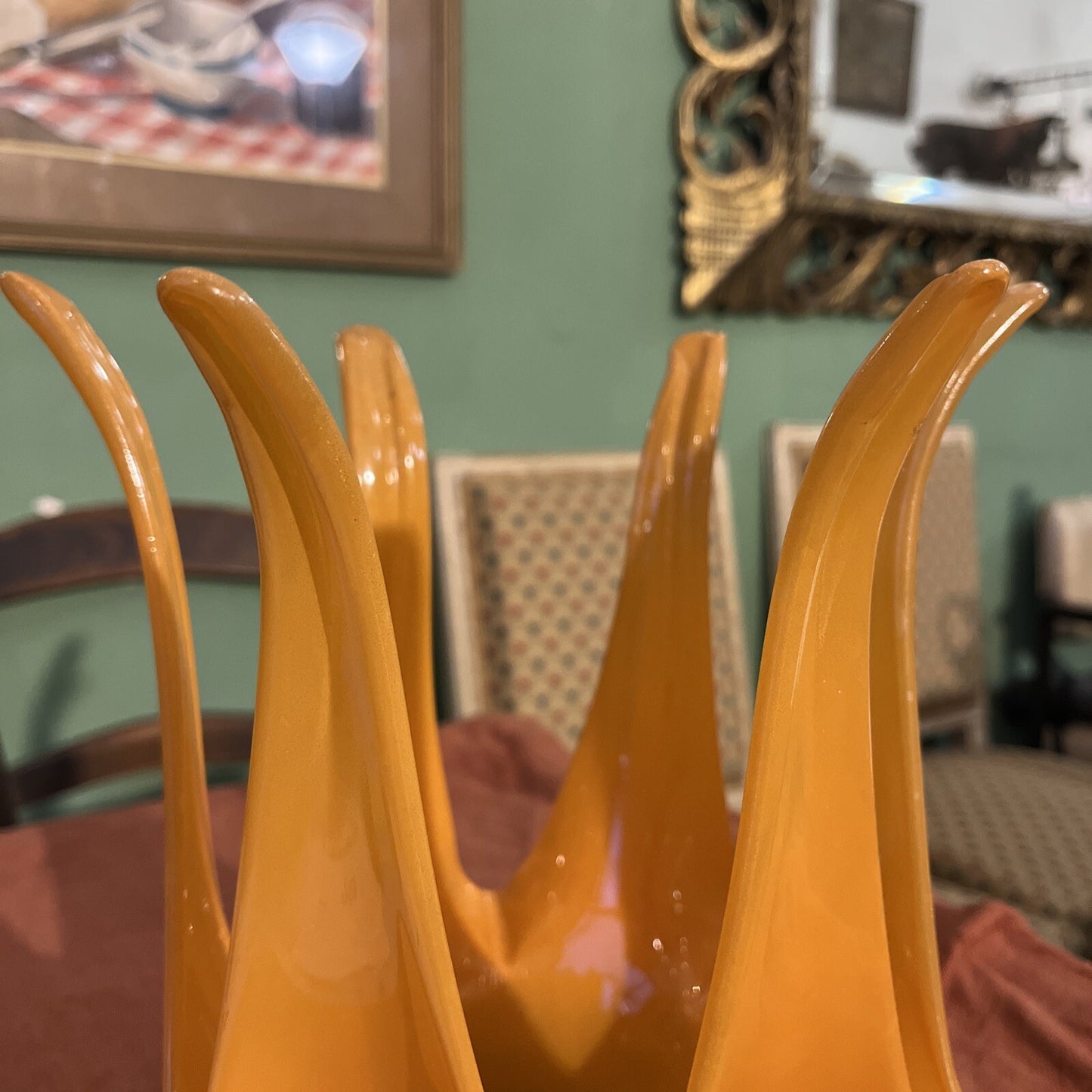 Centre De Table En Verre Orange