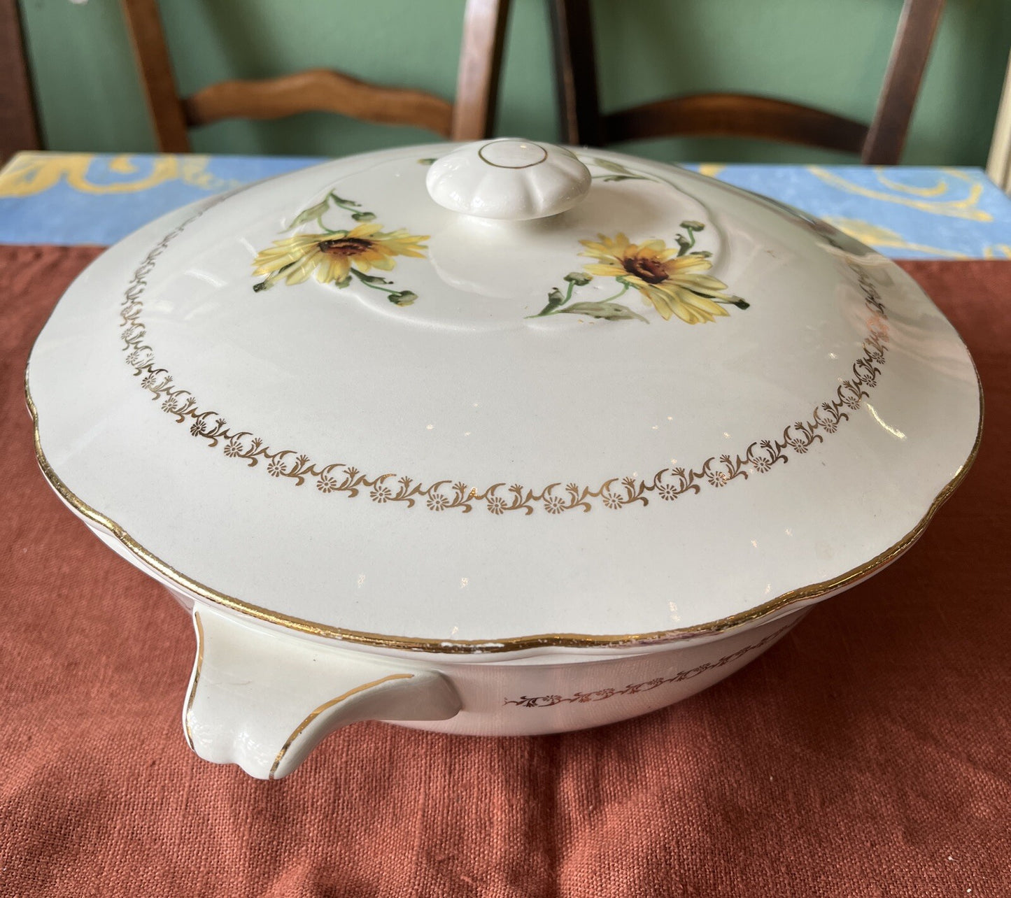 Ancienne Soupière En Porcelaine Gien Marguerites