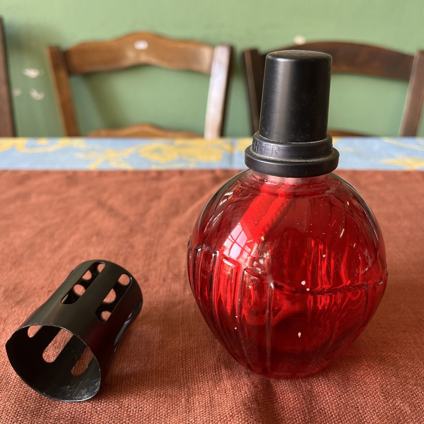 Lampe Berger France Rouge En Verre