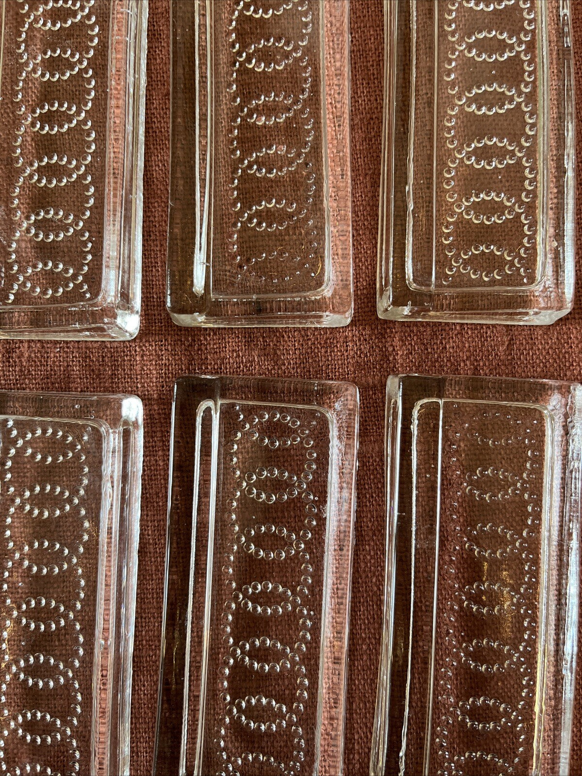 Lot De 11 Anciens Porte-couteaux En Cristal