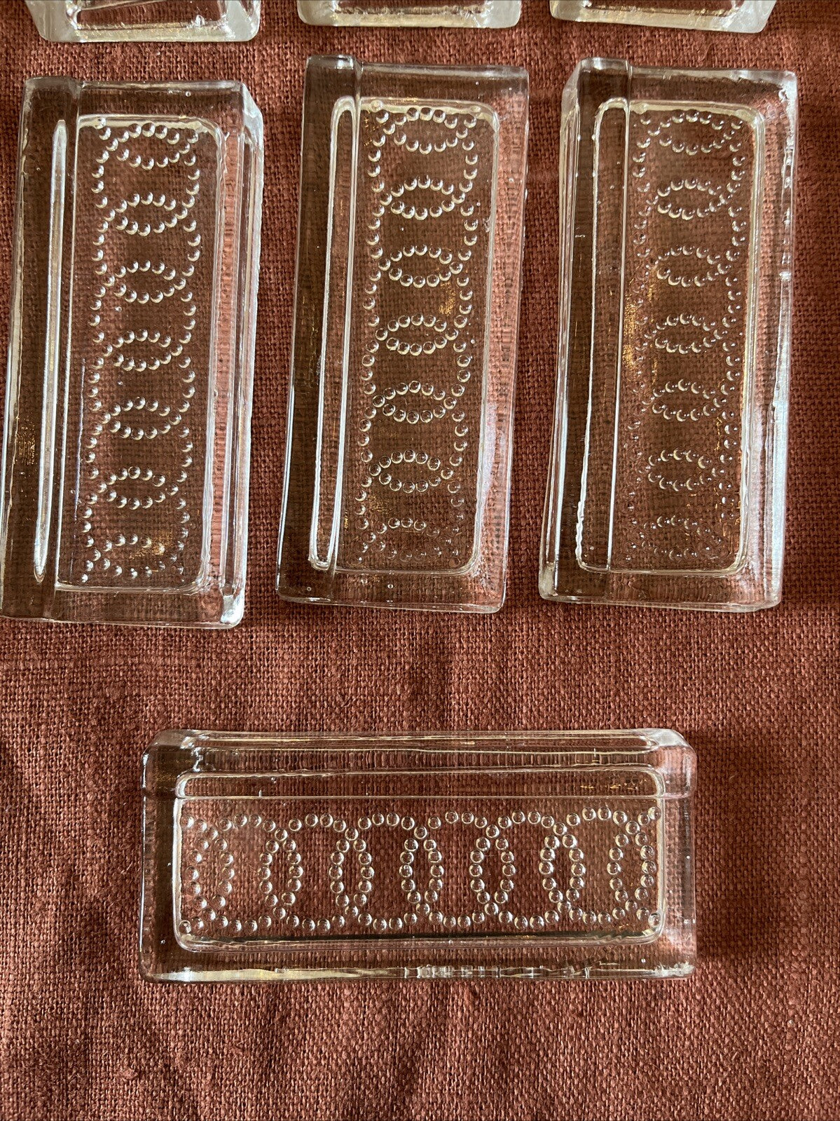 Lot De 11 Anciens Porte-couteaux En Cristal