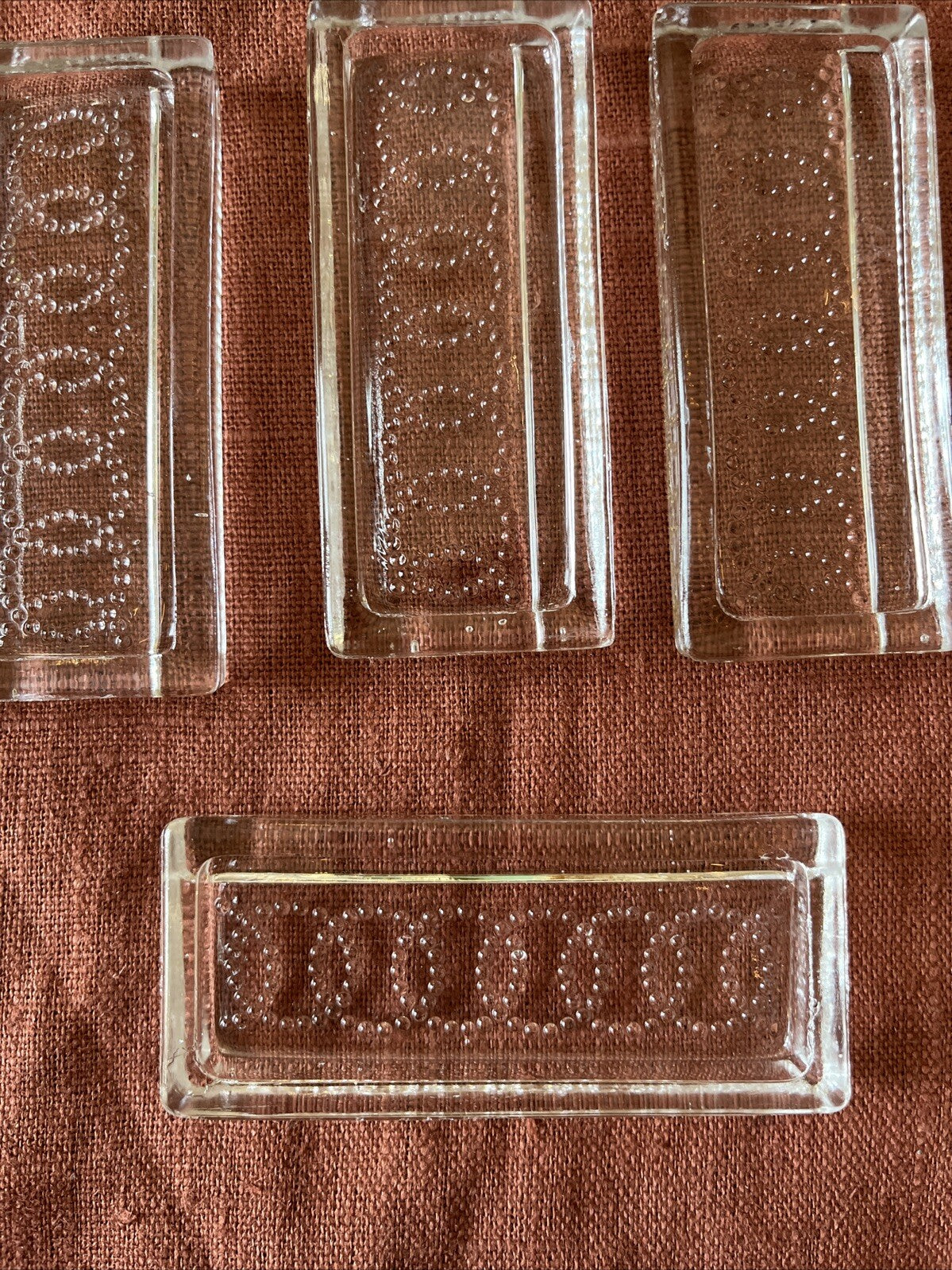 Lot De 11 Anciens Porte-couteaux En Cristal