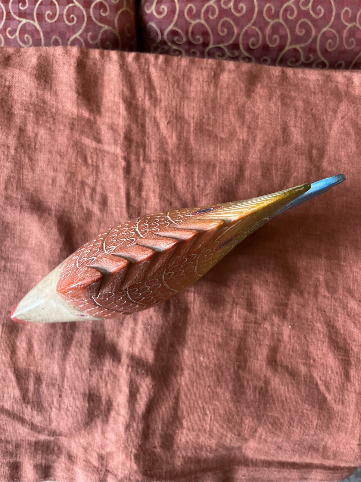 Figurine De Poisson Multicolore En Bois