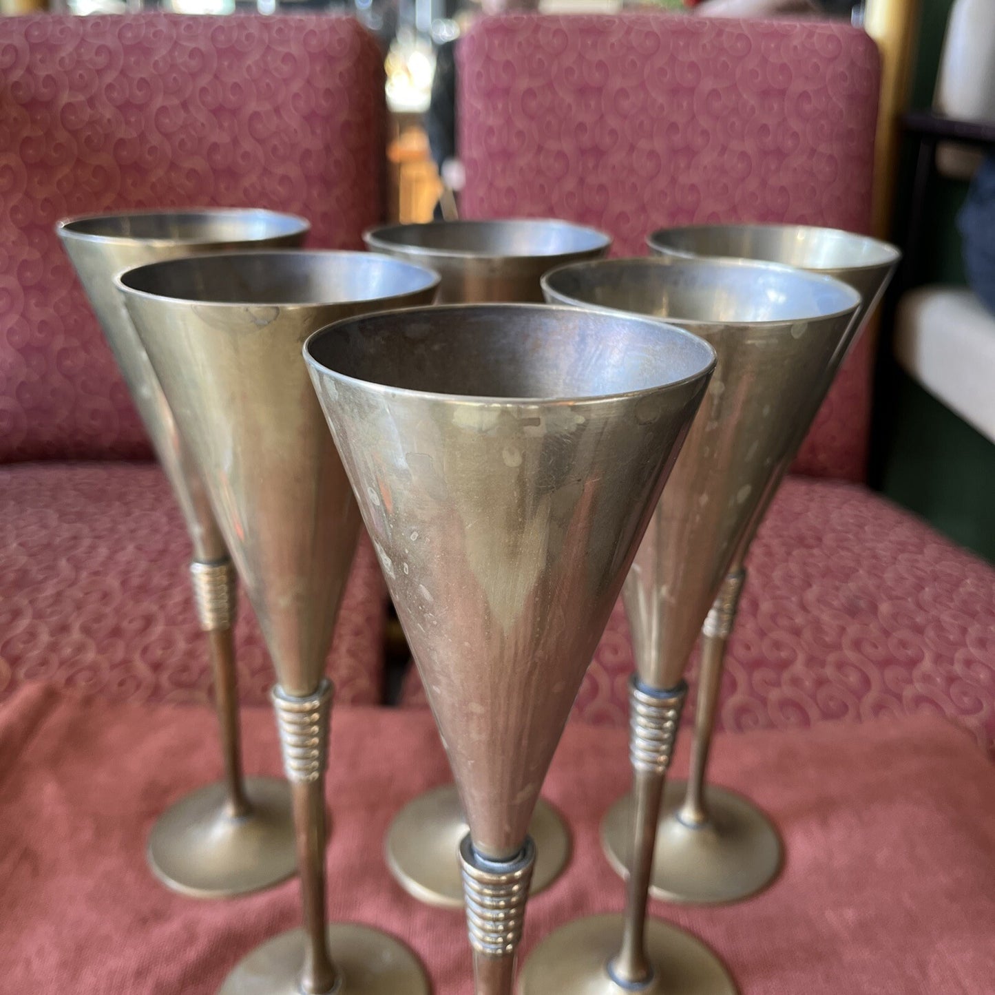 Lot De 6 Coupes À Champagne En Laiton