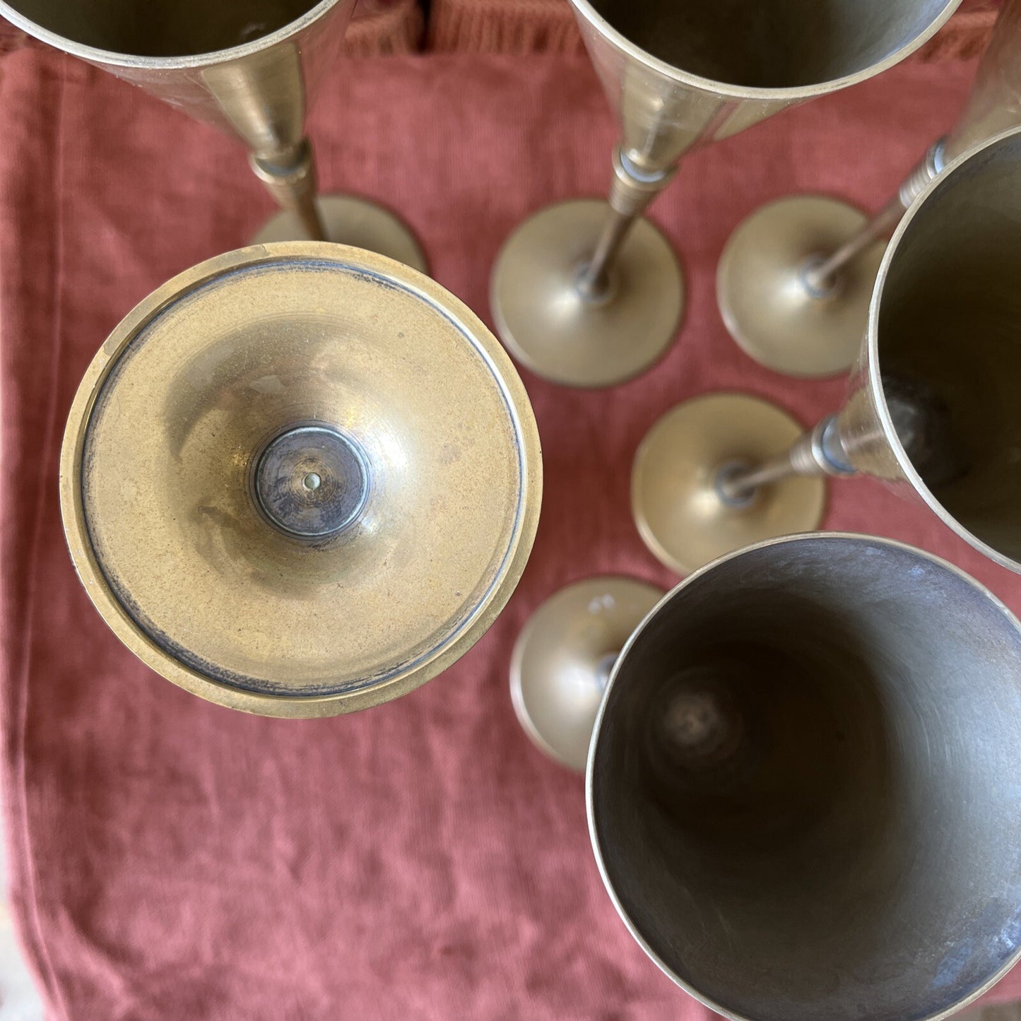 Lot De 6 Coupes À Champagne En Laiton