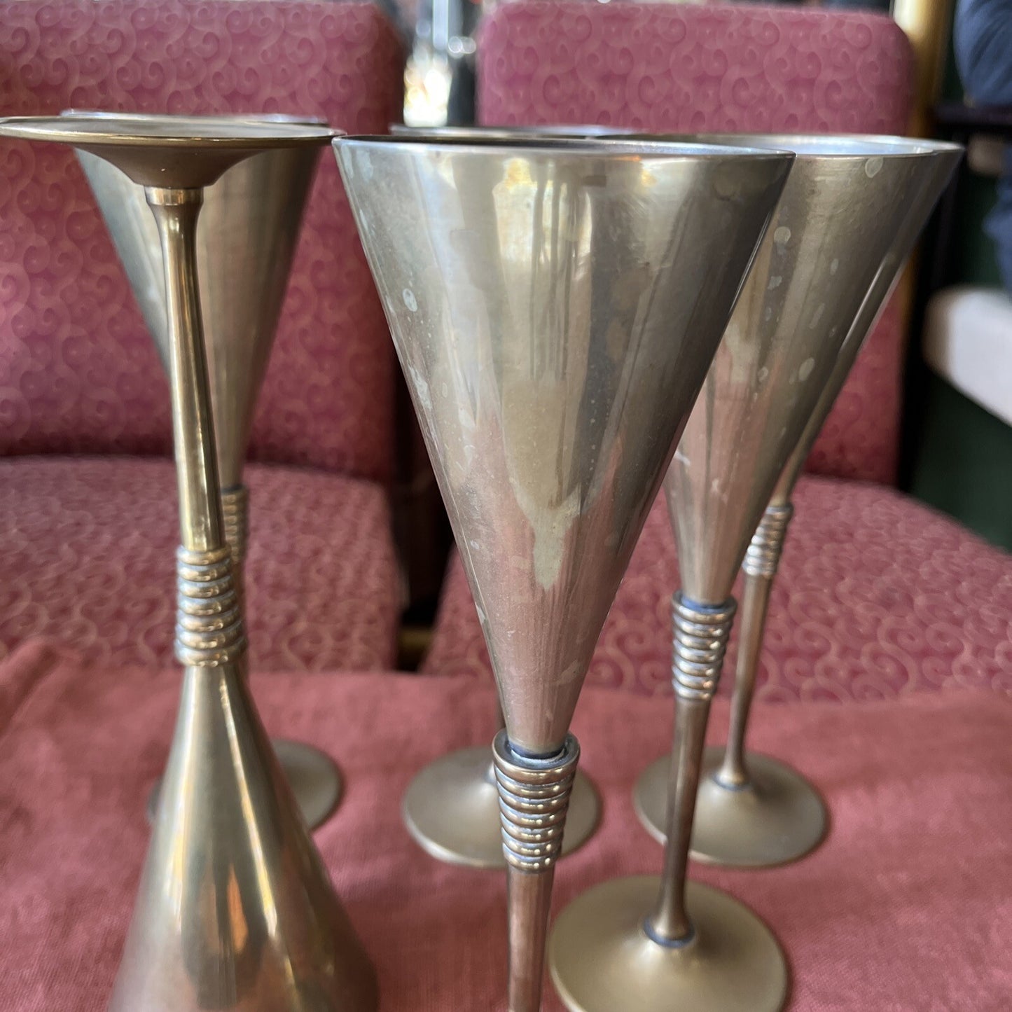 Lot De 6 Coupes À Champagne En Laiton
