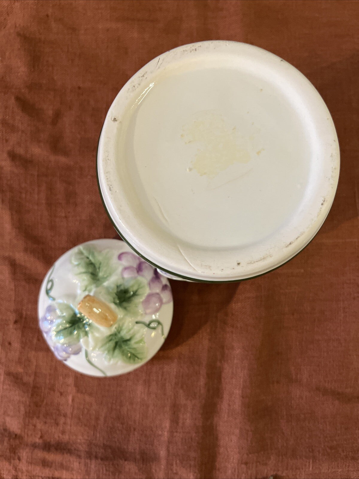 Pot Vintage En Céramique Grappes De Raisin