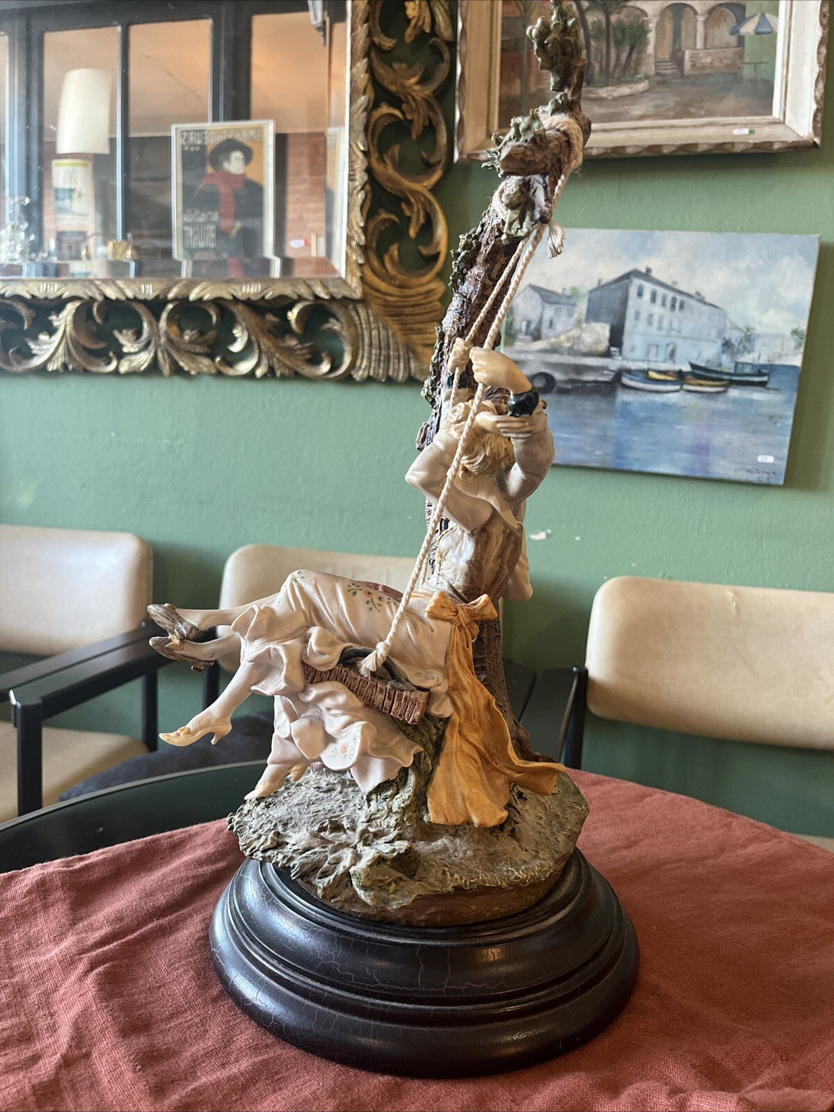 Figurine Capodimonte Couple Balançoire D’amour