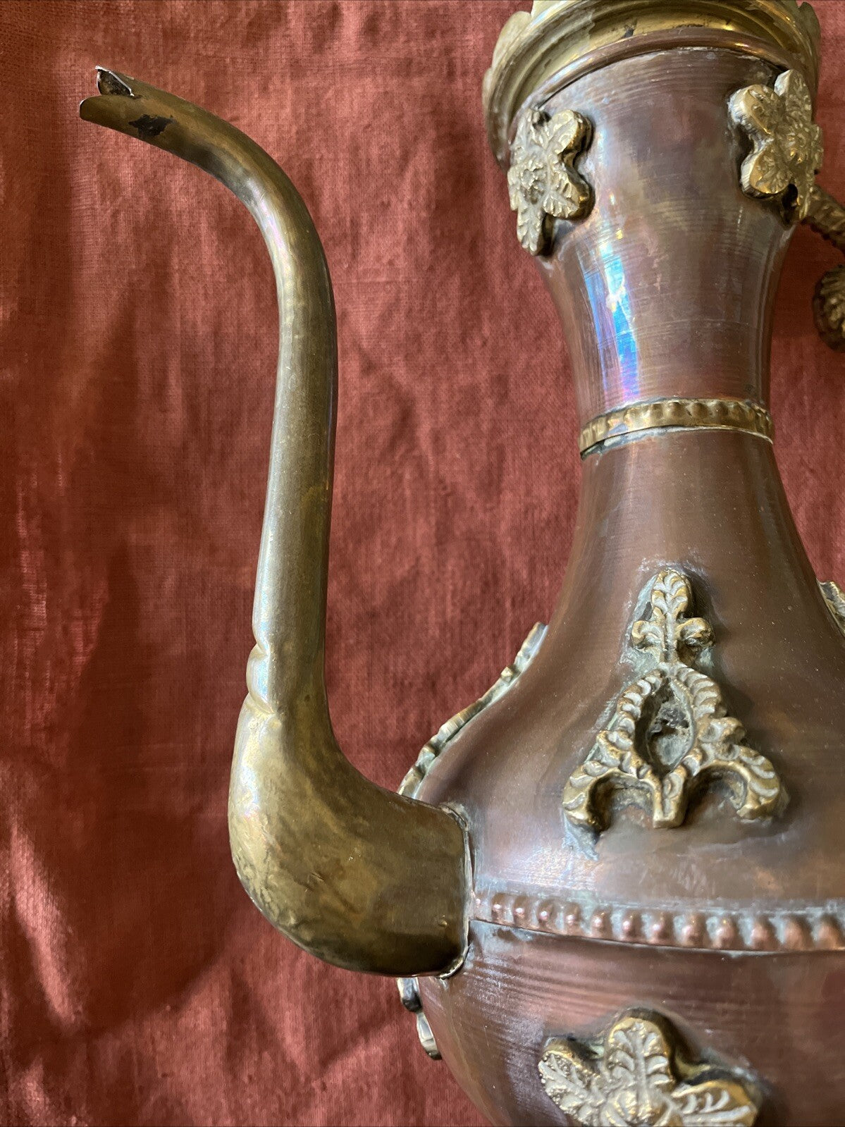 Ancienne Théière En Cuivre Orientale