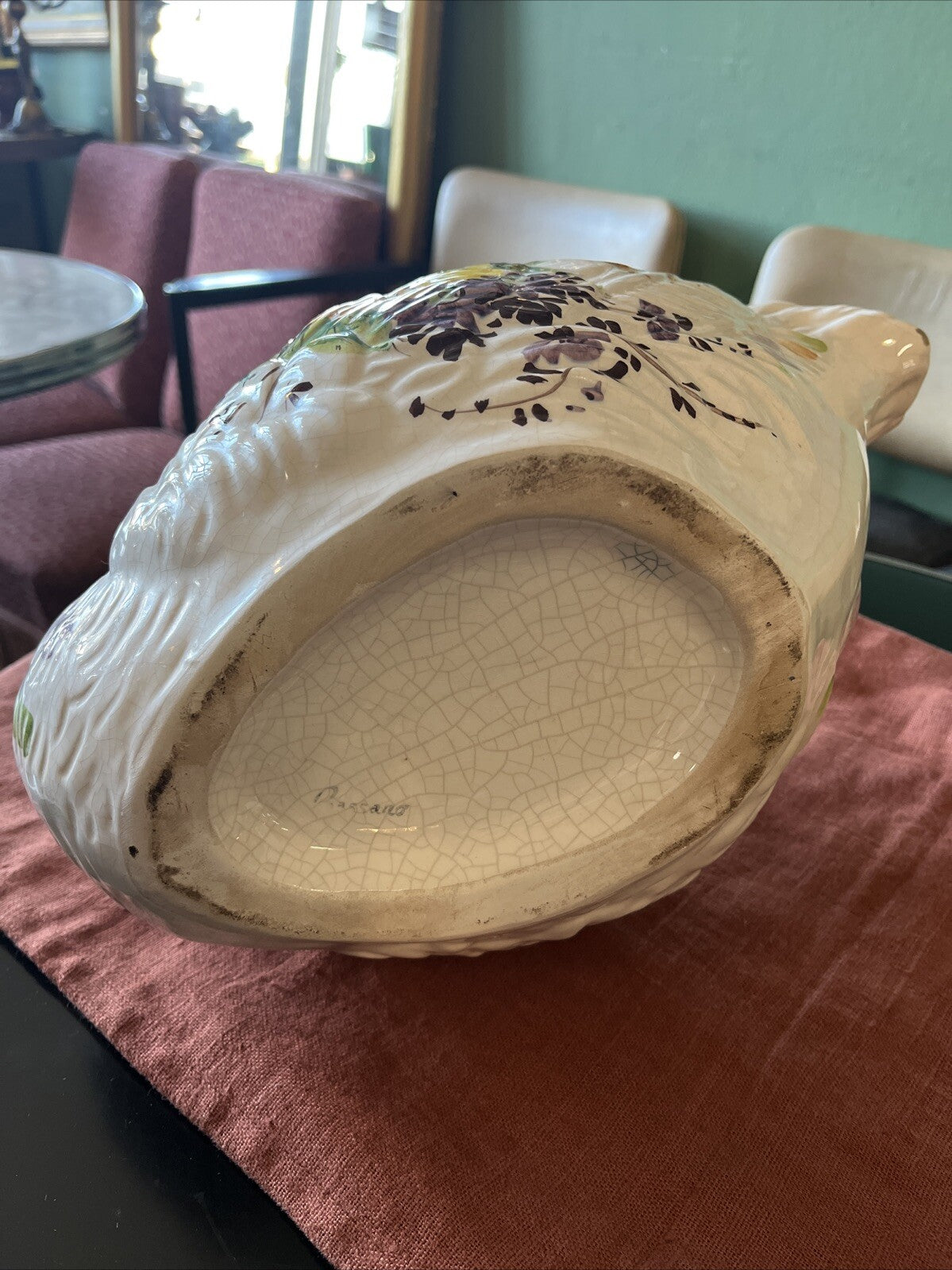 Cache pot Cygne en céramique de Bassano, Italie, Circa 1970