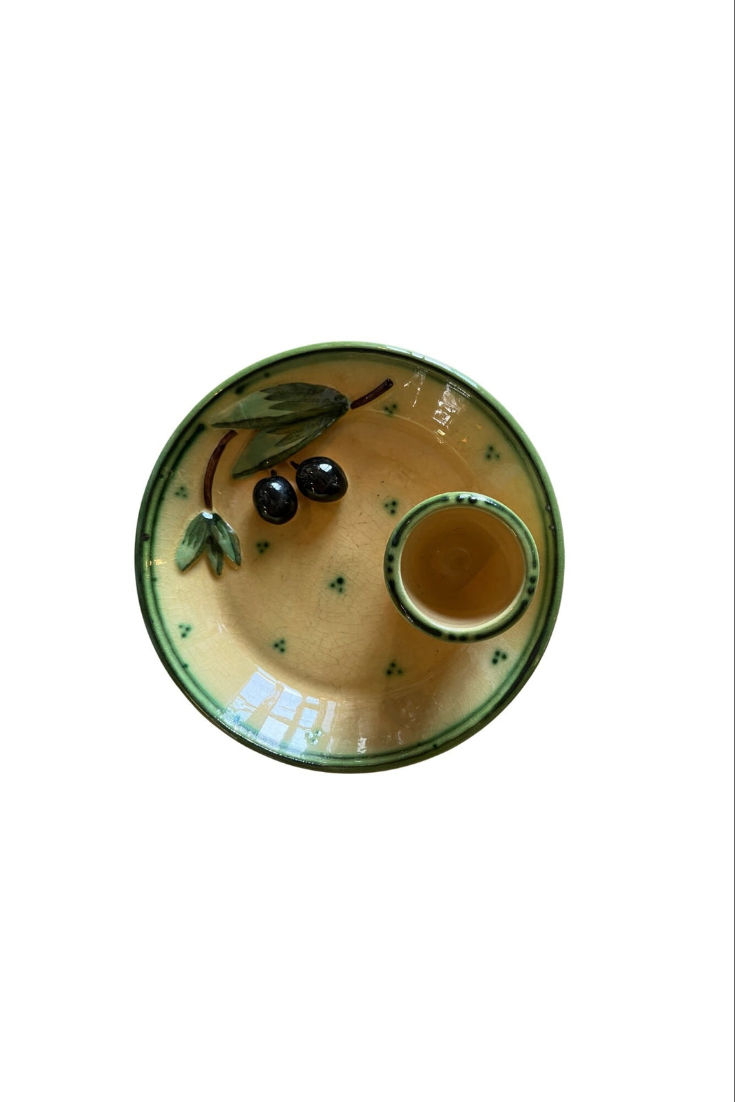 Lot décor olives : Saladier égouttoir « Palluy » et service à olives C.