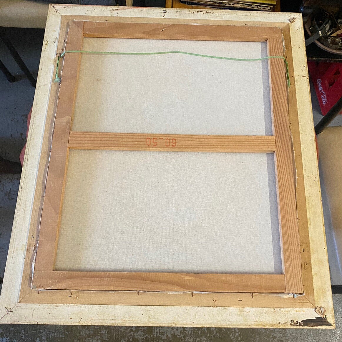 Tableau Huile Sur Toile Portrait De Clown Encadrement Bois Doré