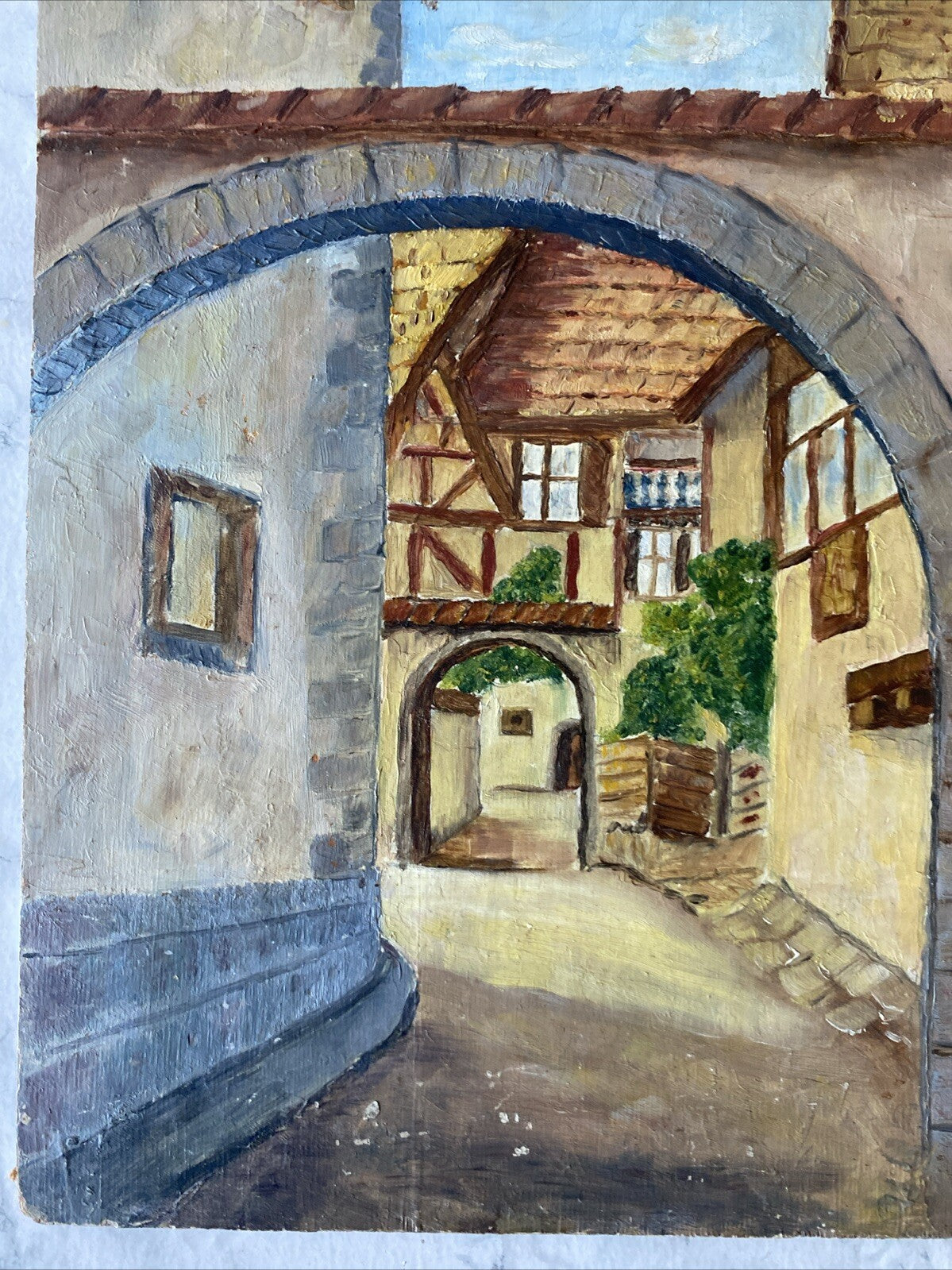 Tableau Ancien Huile Sur Bois 30X36 Cm Signé