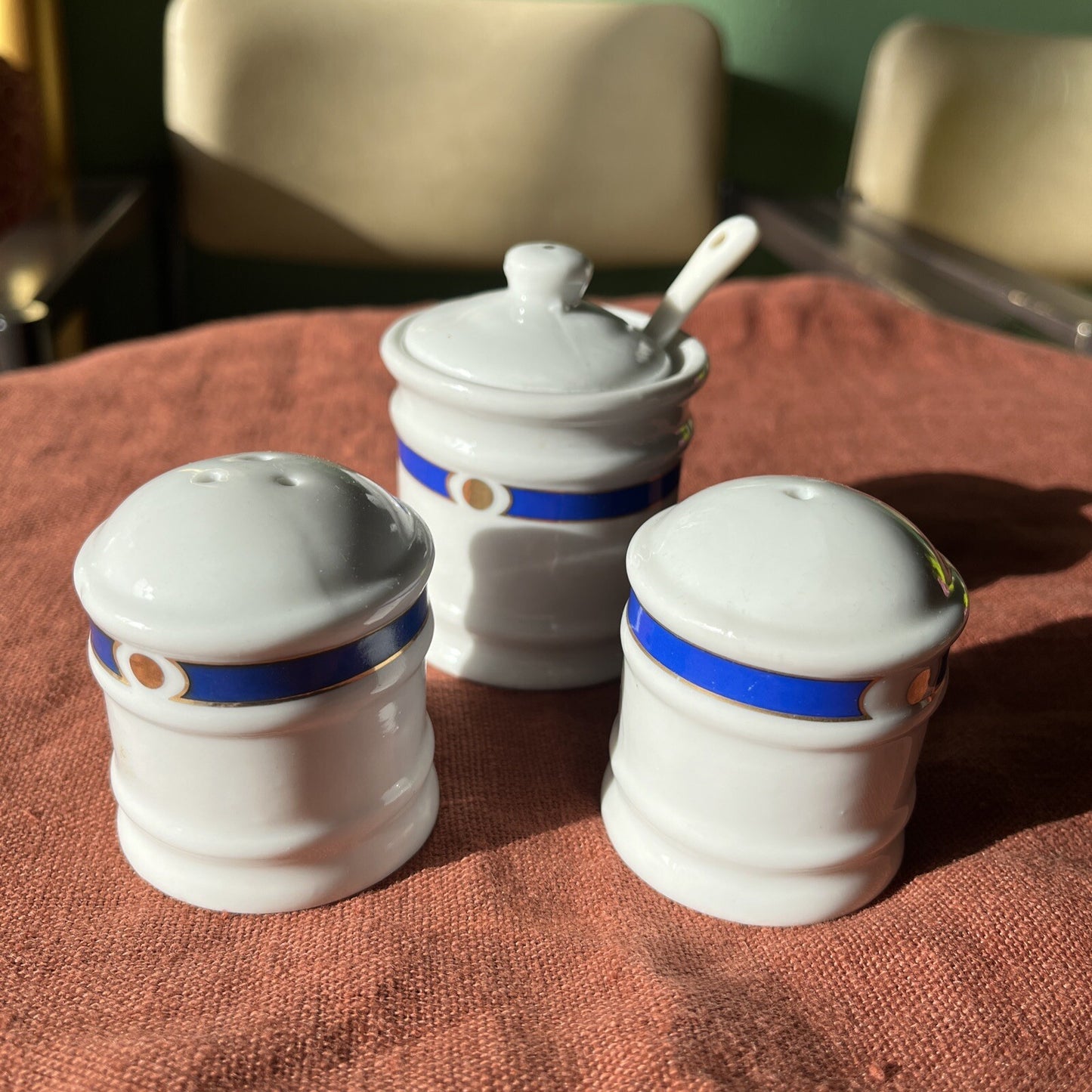 Philippe Deshoulieres Ensemble À Condiments En Porcelaine 3 Pièces