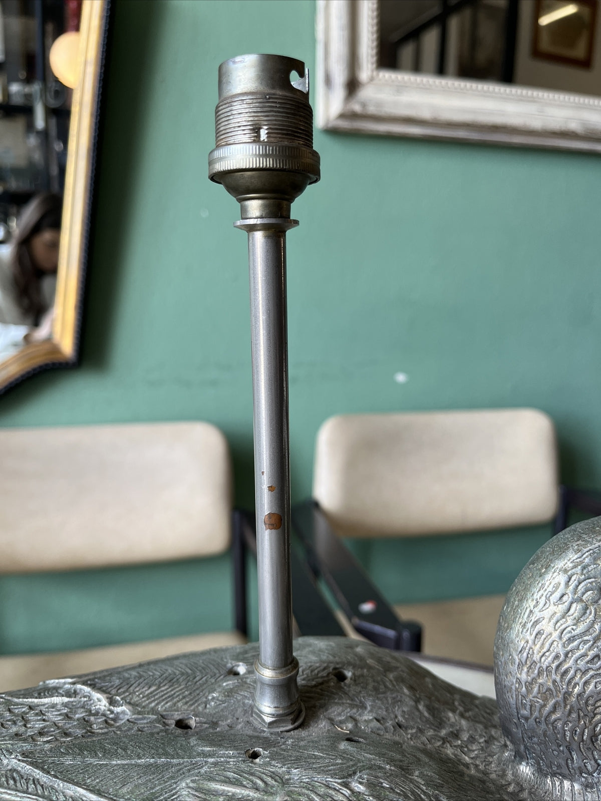 Lampe Ancienne Décor Canard En Bronze