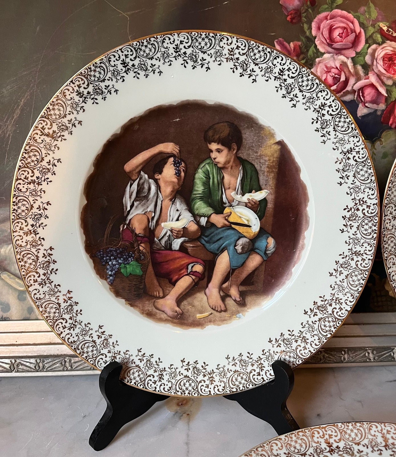 Lot de 4 assiettes décoratives Limoges