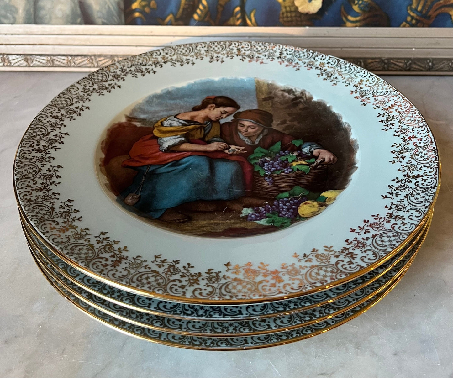 Lot de 4 assiettes décoratives Limoges