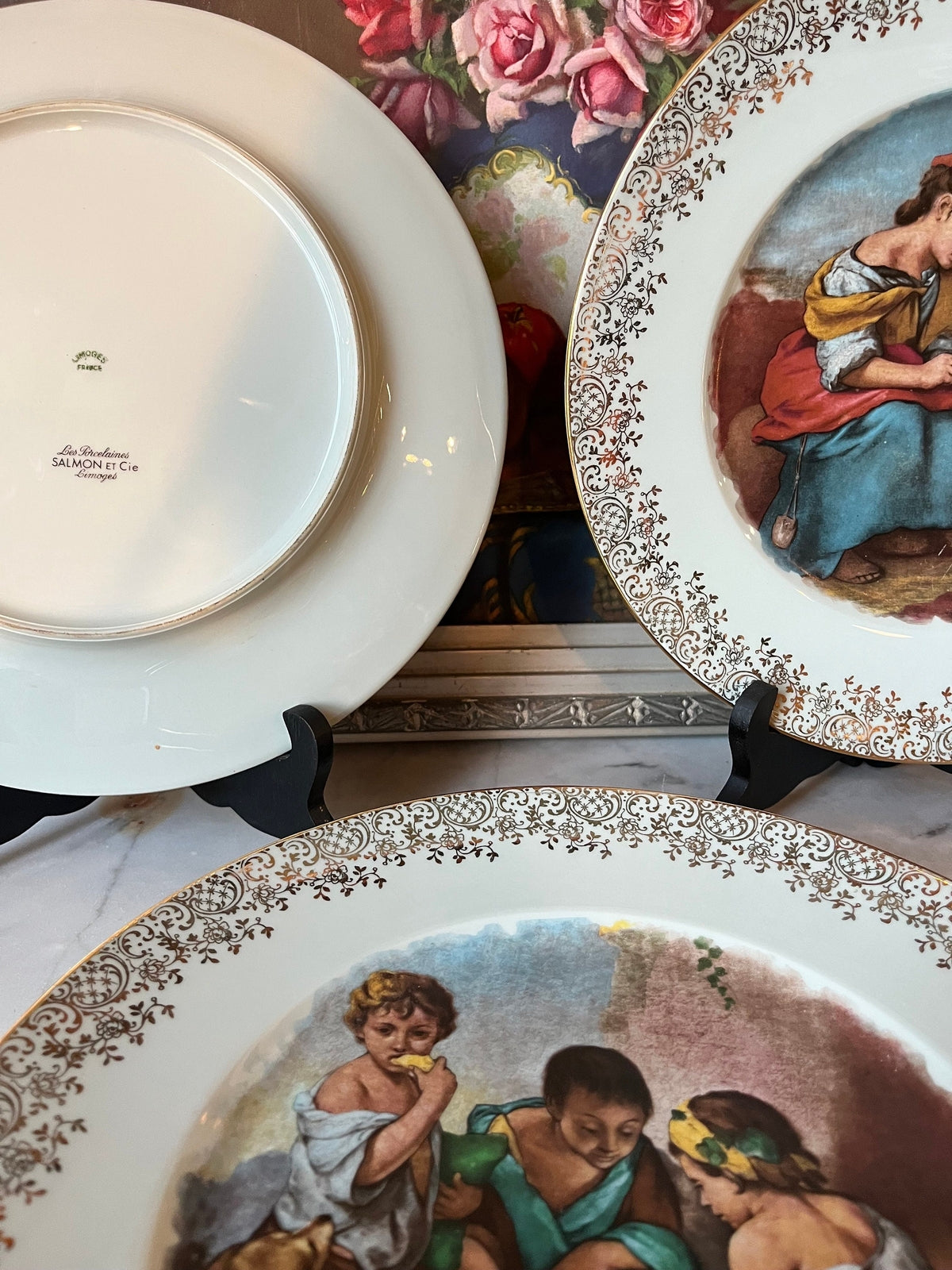 Lot de 4 assiettes décoratives Limoges
