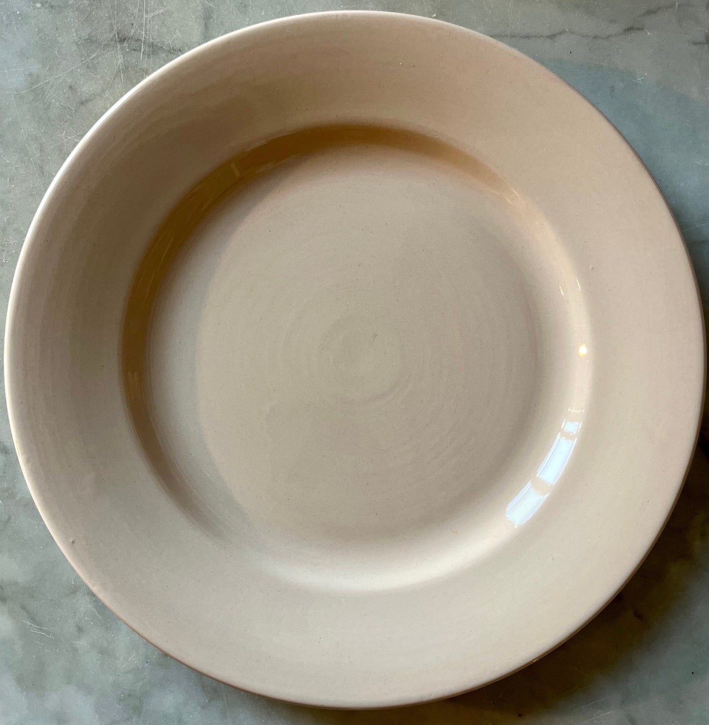 Lot de 12 anciennes assiettes plates rose Digoin Sarreguemines
