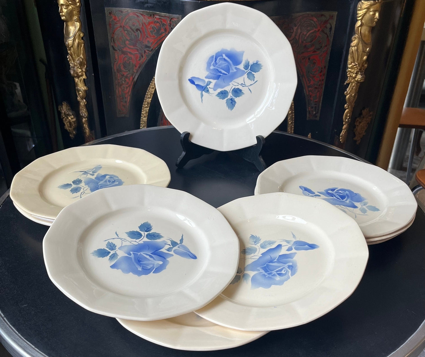 Lot de 16 assiettes (10 plates/6 creuses) Digoin Sarreguemines France