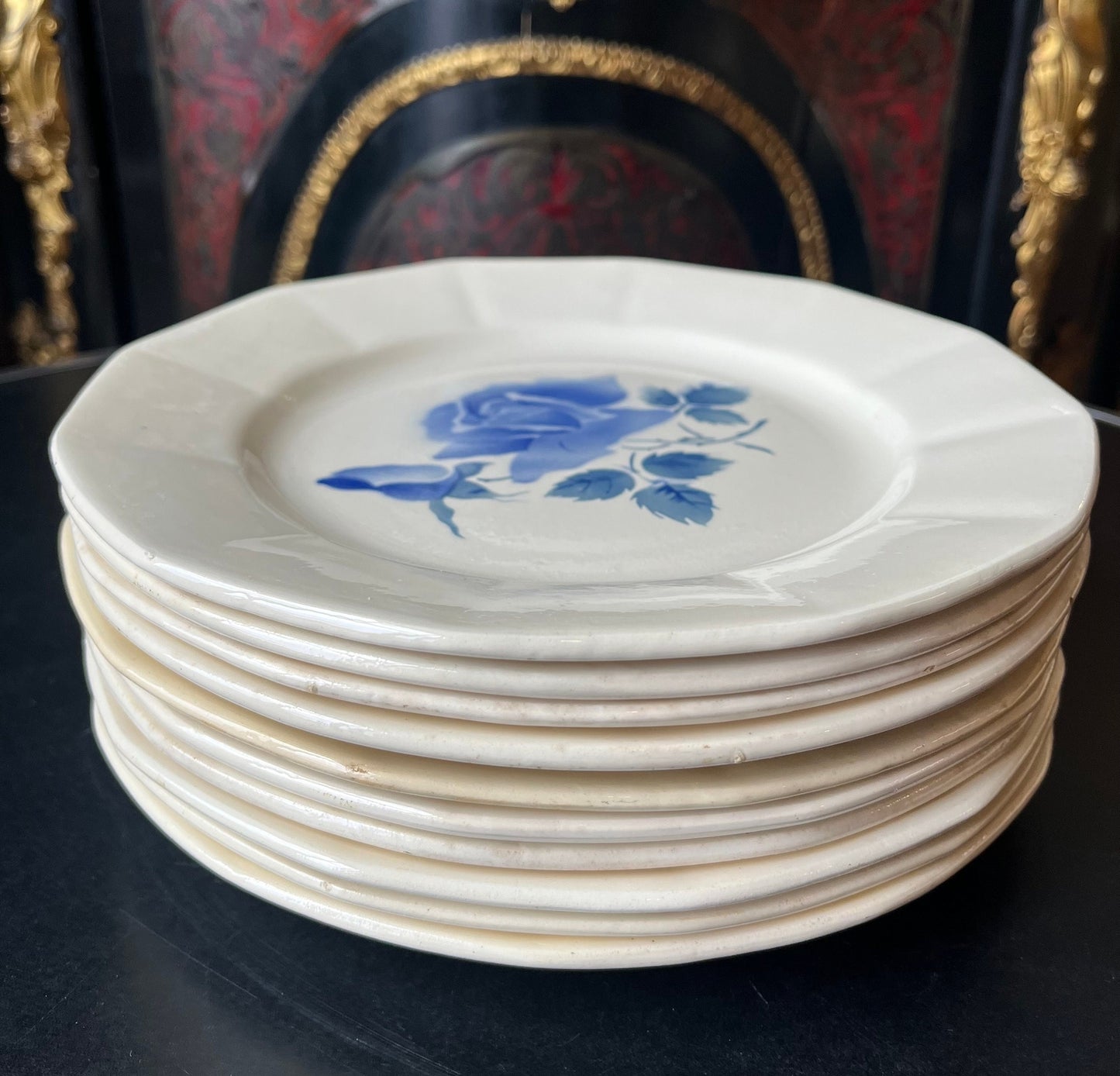 Lot de 16 assiettes (10 plates/6 creuses) Digoin Sarreguemines France