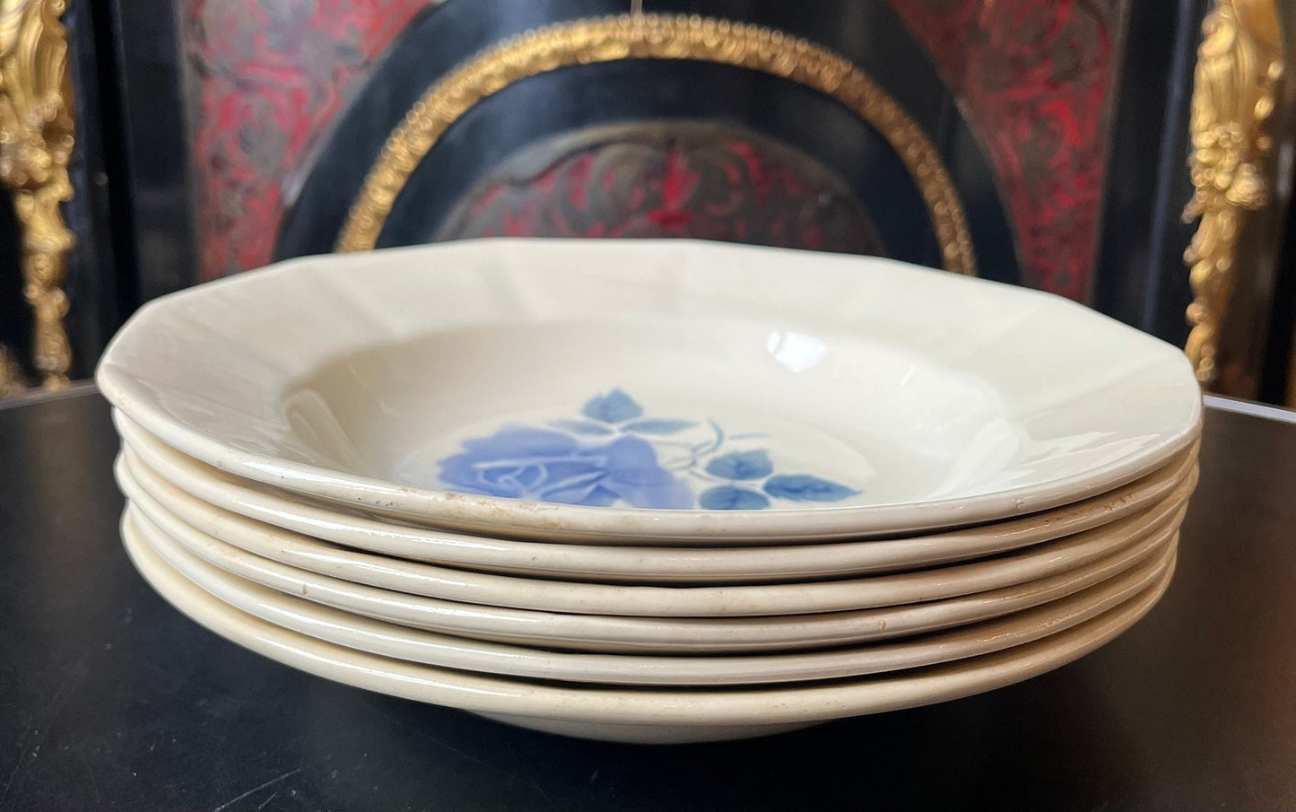 Lot de 16 assiettes (10 plates/6 creuses) Digoin Sarreguemines France