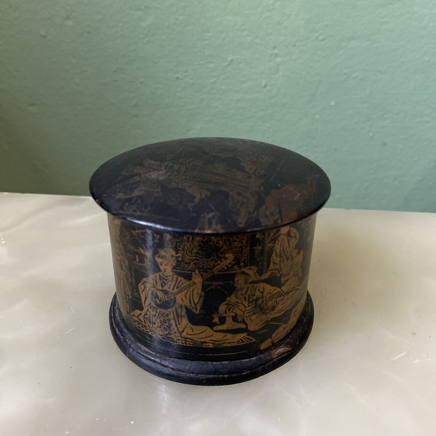 Boîte En Papier Mâche ET BOIS DORÉ Époque Napoléon III