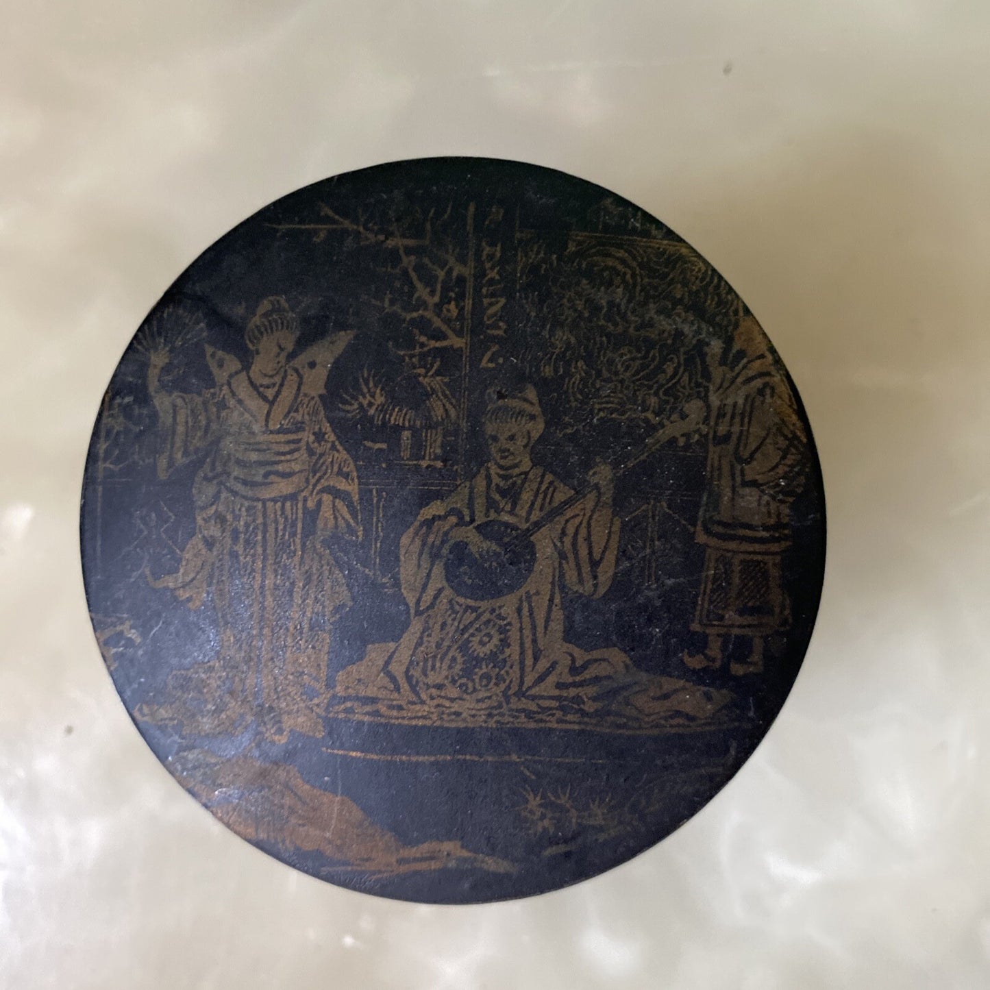 Boîte En Papier Mâche ET BOIS DORÉ Époque Napoléon III