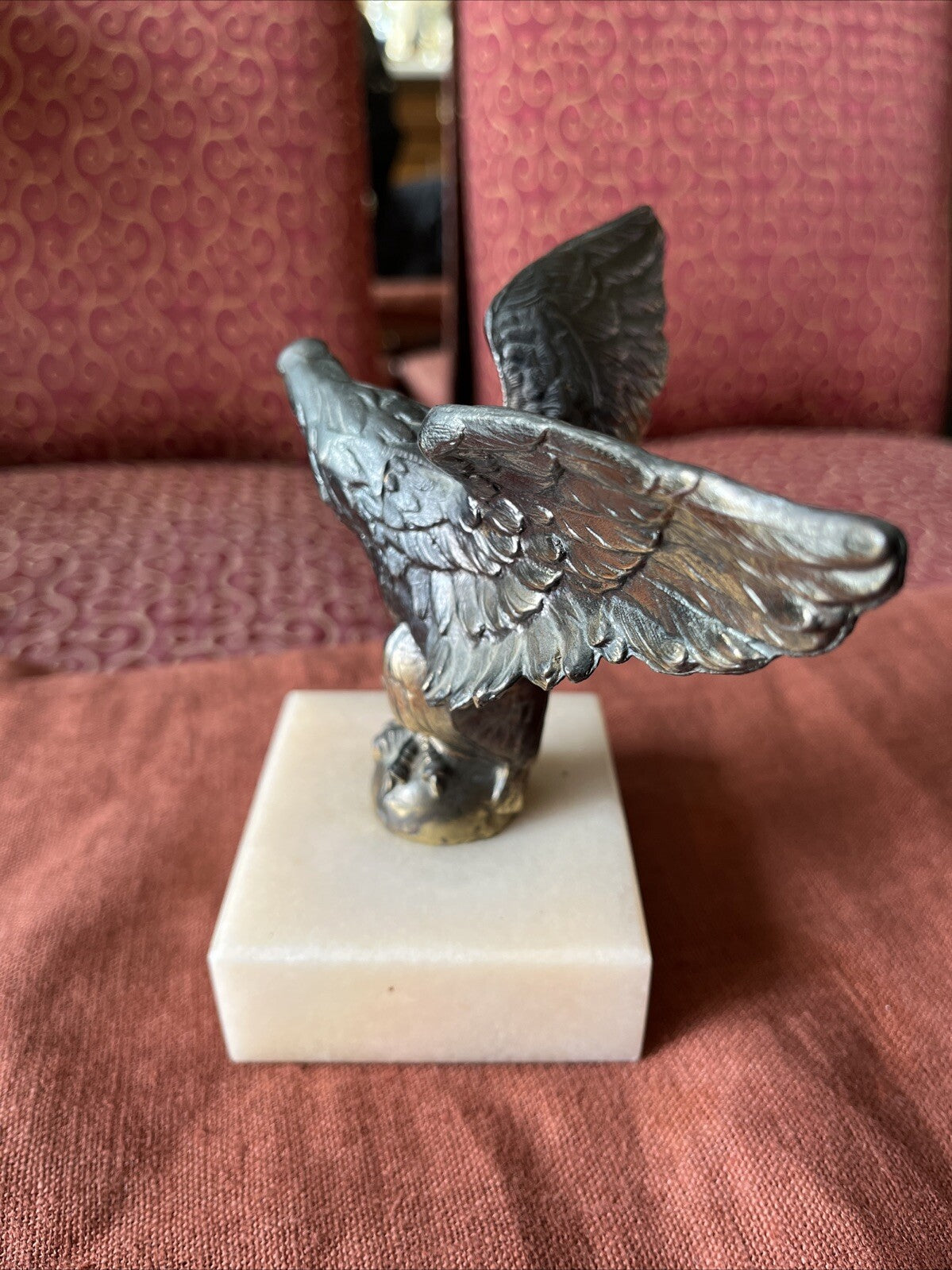 Presse Papier Aigle Royal En Régule Patine Bronze Avec Socle Sur D’Ajaccio