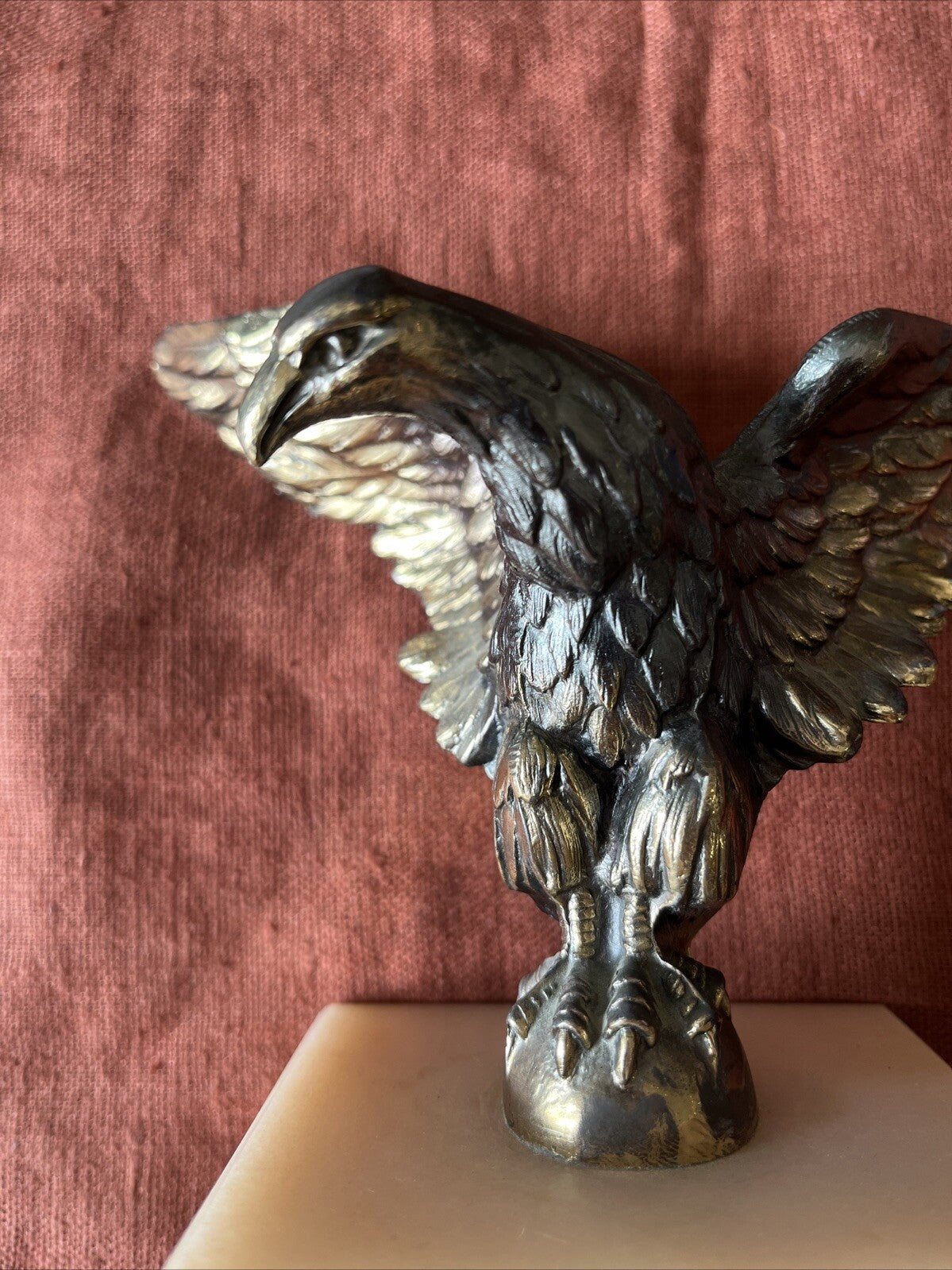 Presse Papier Aigle Royal En Régule Patine Bronze Avec Socle Sur D’Ajaccio