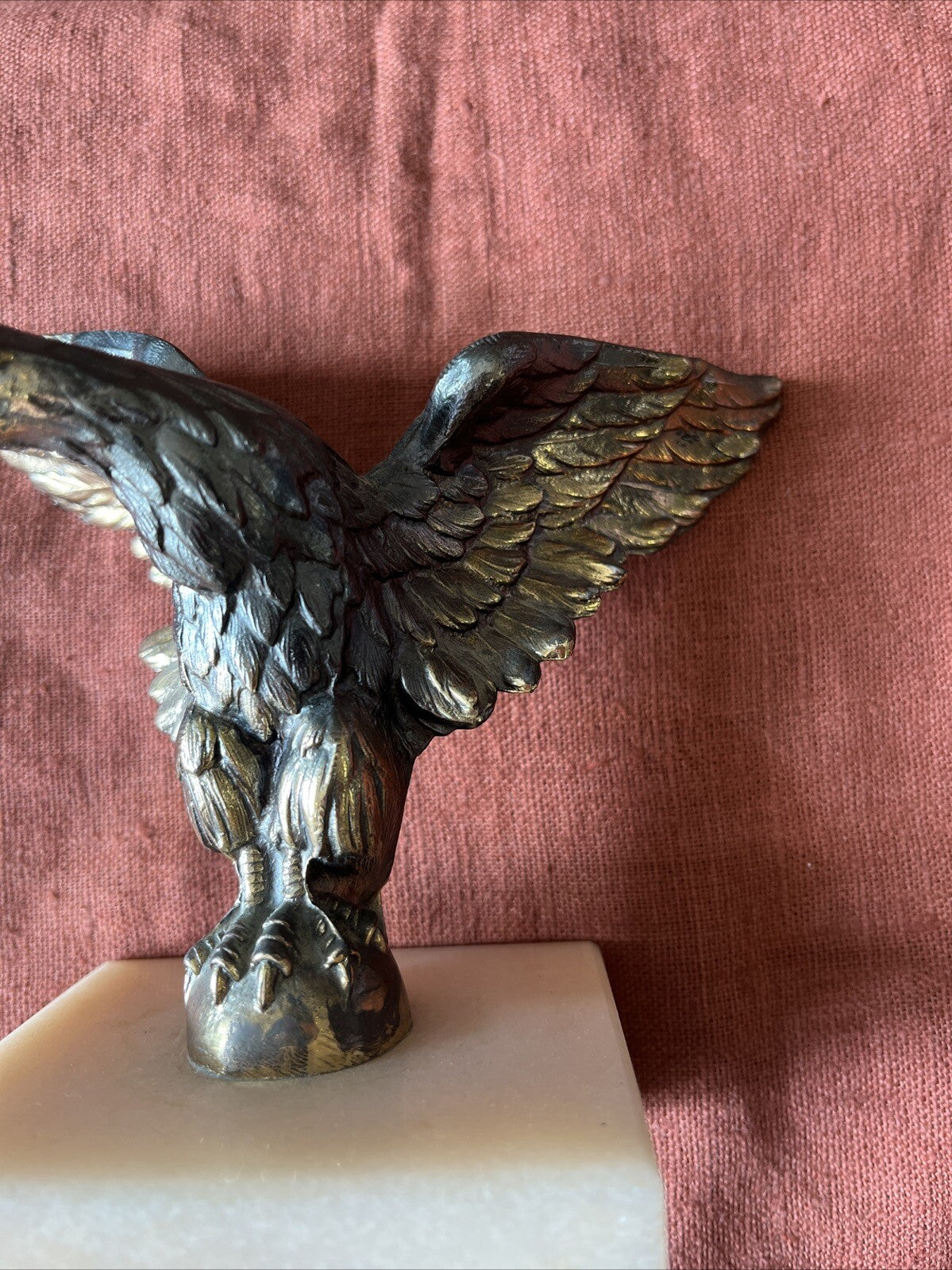 Presse Papier Aigle Royal En Régule Patine Bronze Avec Socle Sur D’Ajaccio